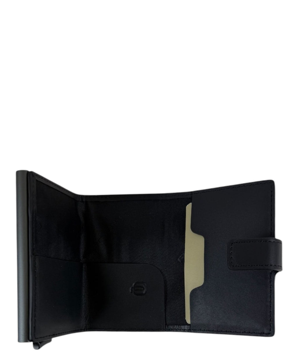 Piquadro porte-cartes de crédit en cuir avec mécanisme coulissant