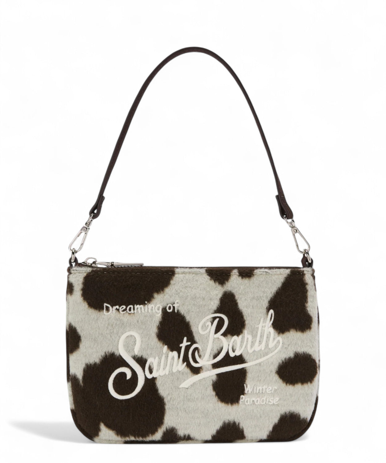 Borsa Parisienne Mini Felt in misto lana stampa muccata-Mc2 Saint Barth-Borse a spalla-Vittorio Citro Boutique