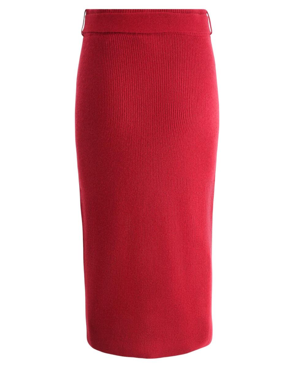 Gonna Lunga in Lana con Spacco e Cintura-Gonne-Emporio Armani-Vittorio Citro Boutique