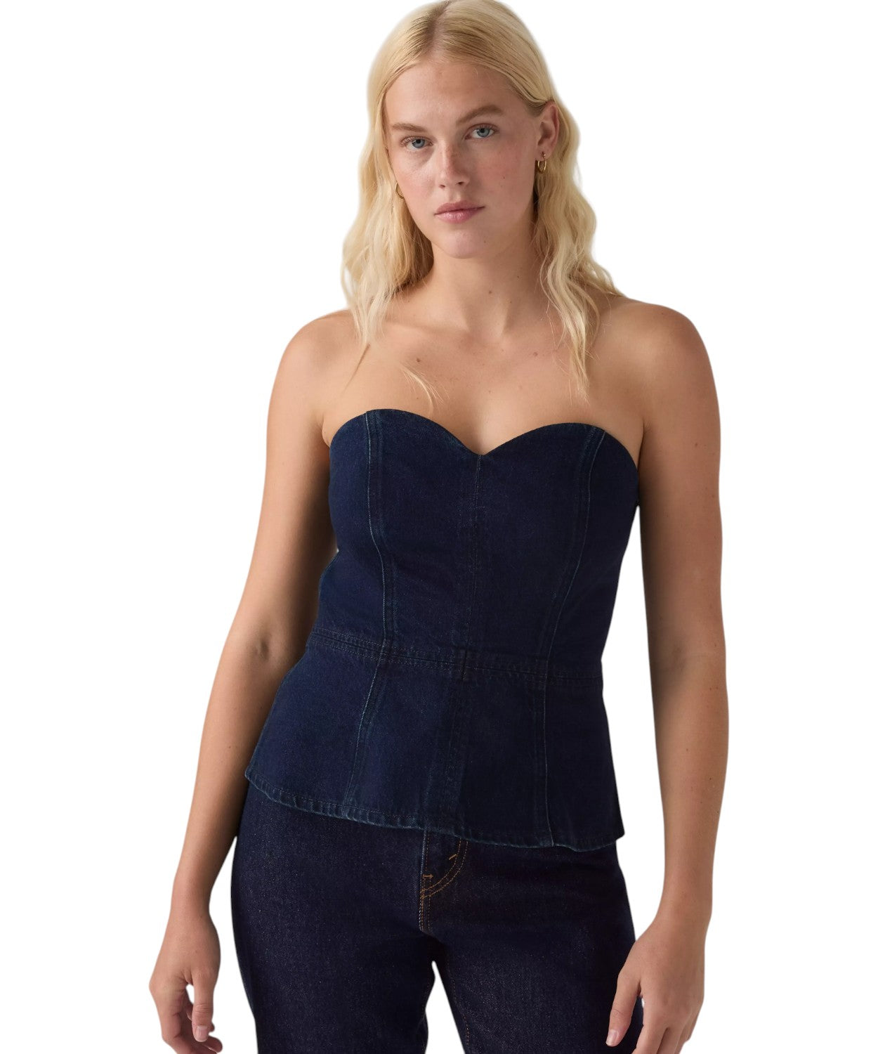 Top Bustier Levi’s Donna in Denim con Scollo Cuore
