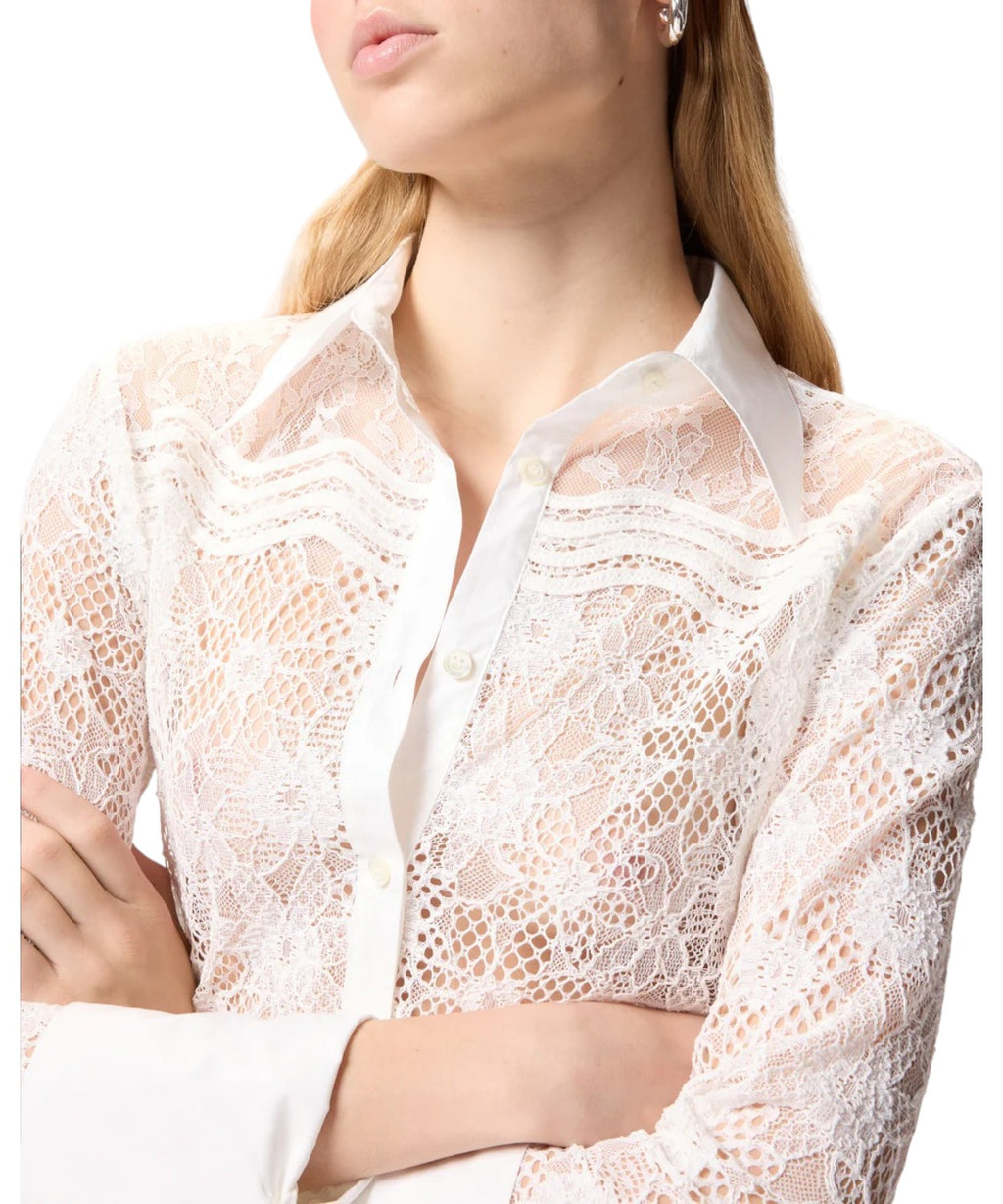 Chemise Pinko Coline en tulle et dentelle