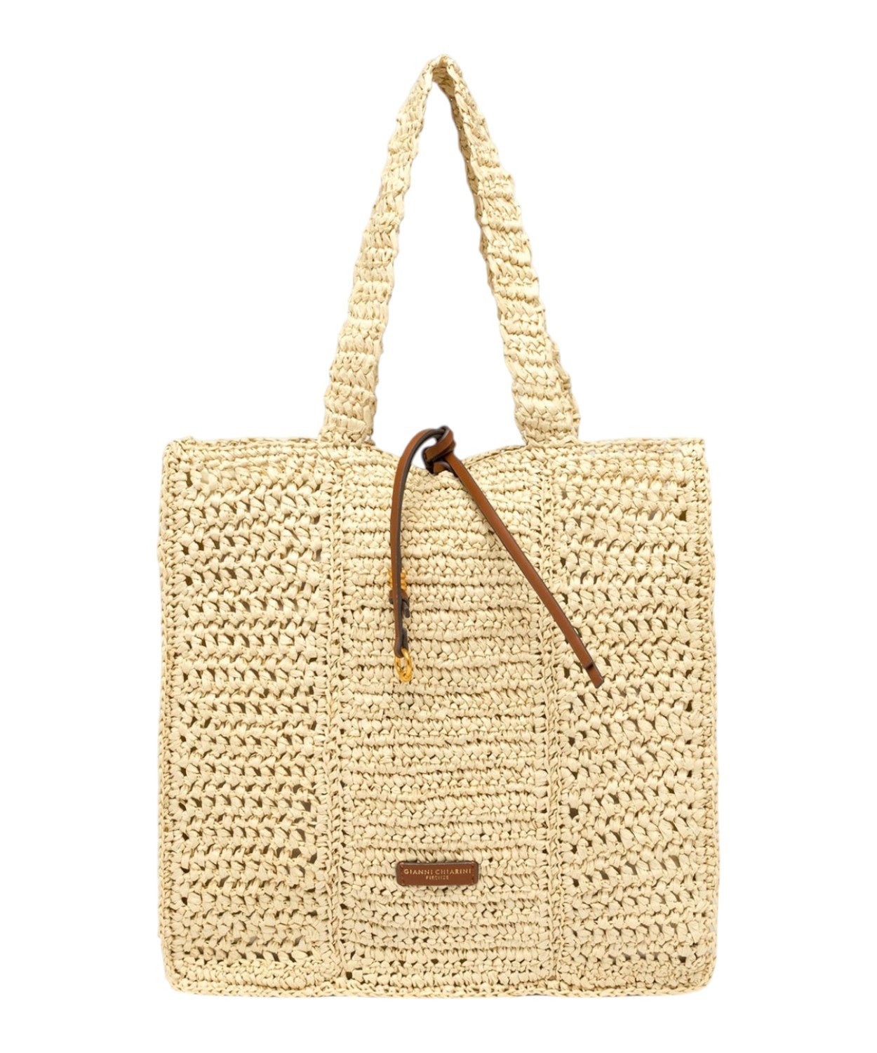 Gianni Chiarini Nefeli sac shopper en crochet de paille