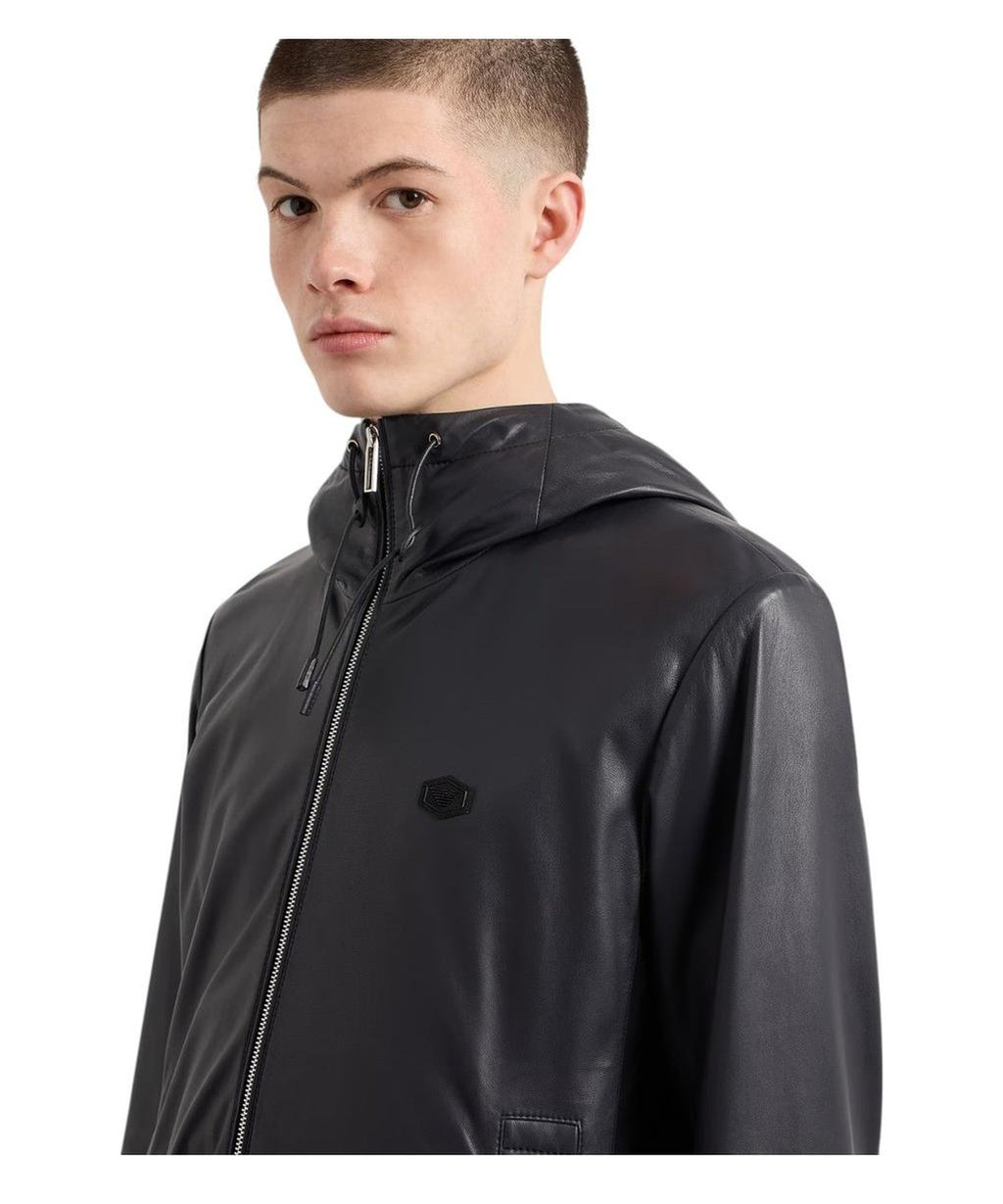 Blouson full zip con cappuccio in nappa di agnello semianilina 11