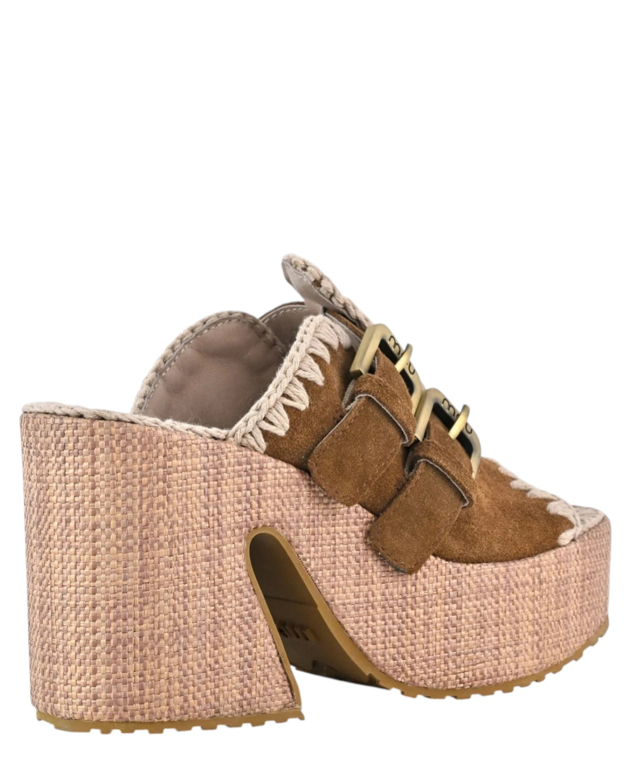 Mou Raffia Platform Sandali Two buckles
