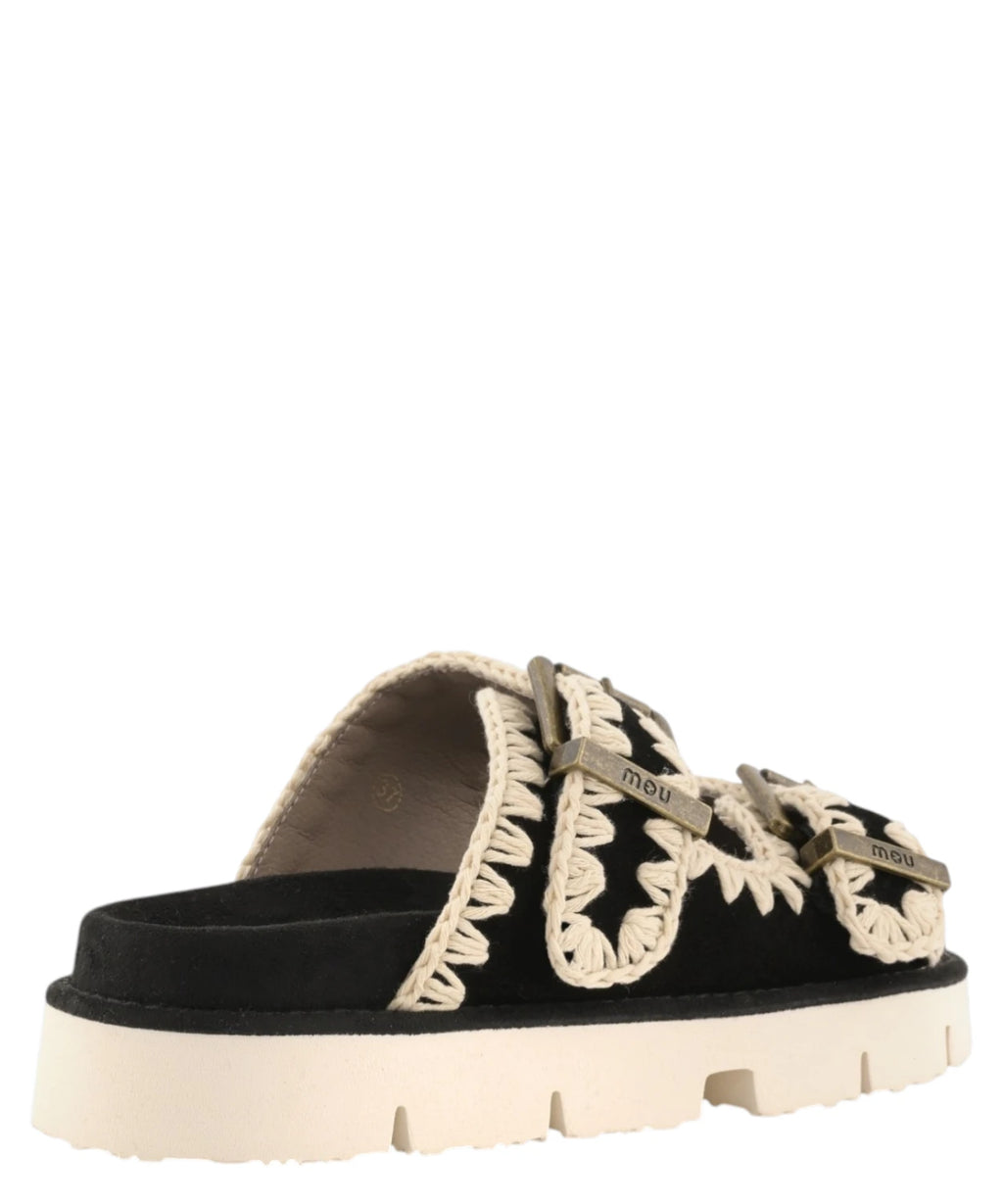 Sandales Mou Bio Deux Boucles en Cuir Velours