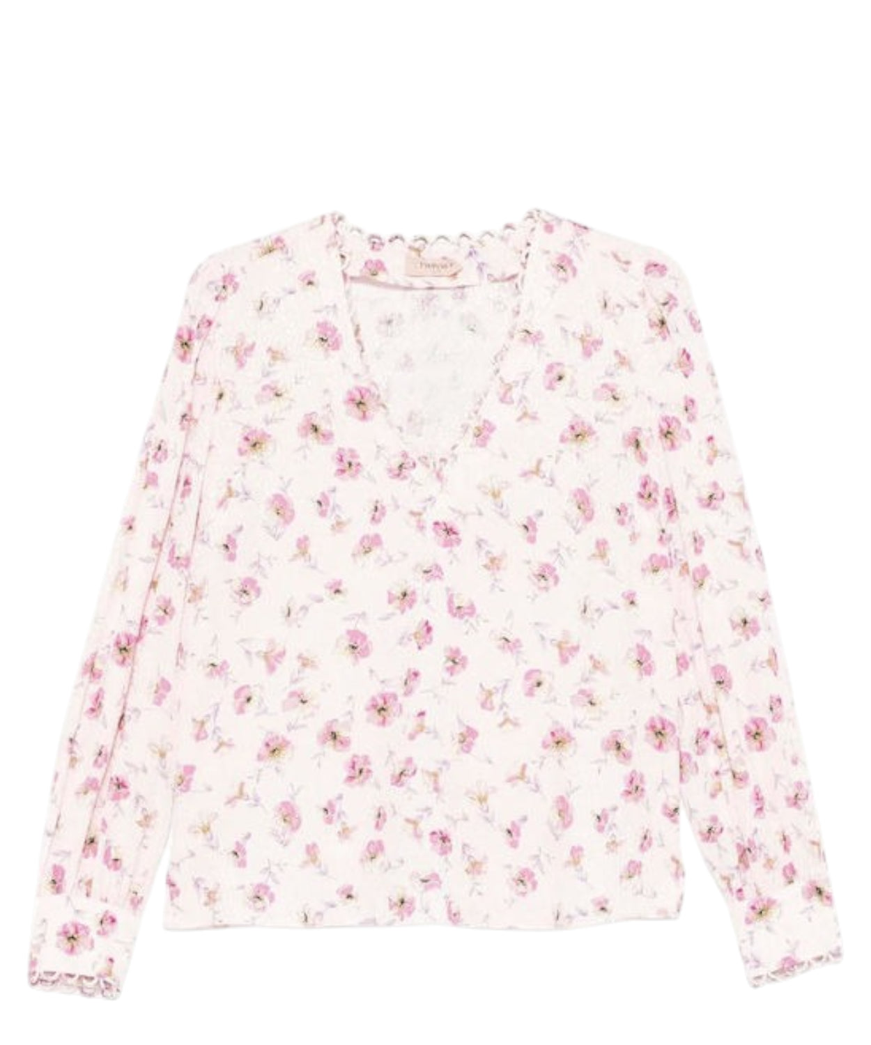 Blusa Donna Twinset in Satin con Fantasia Floreale