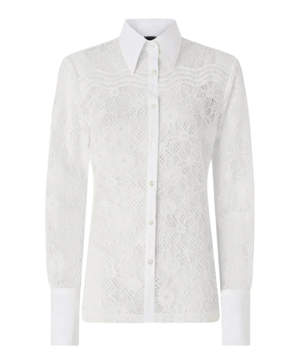 Chemise Pinko Coline en tulle et dentelle