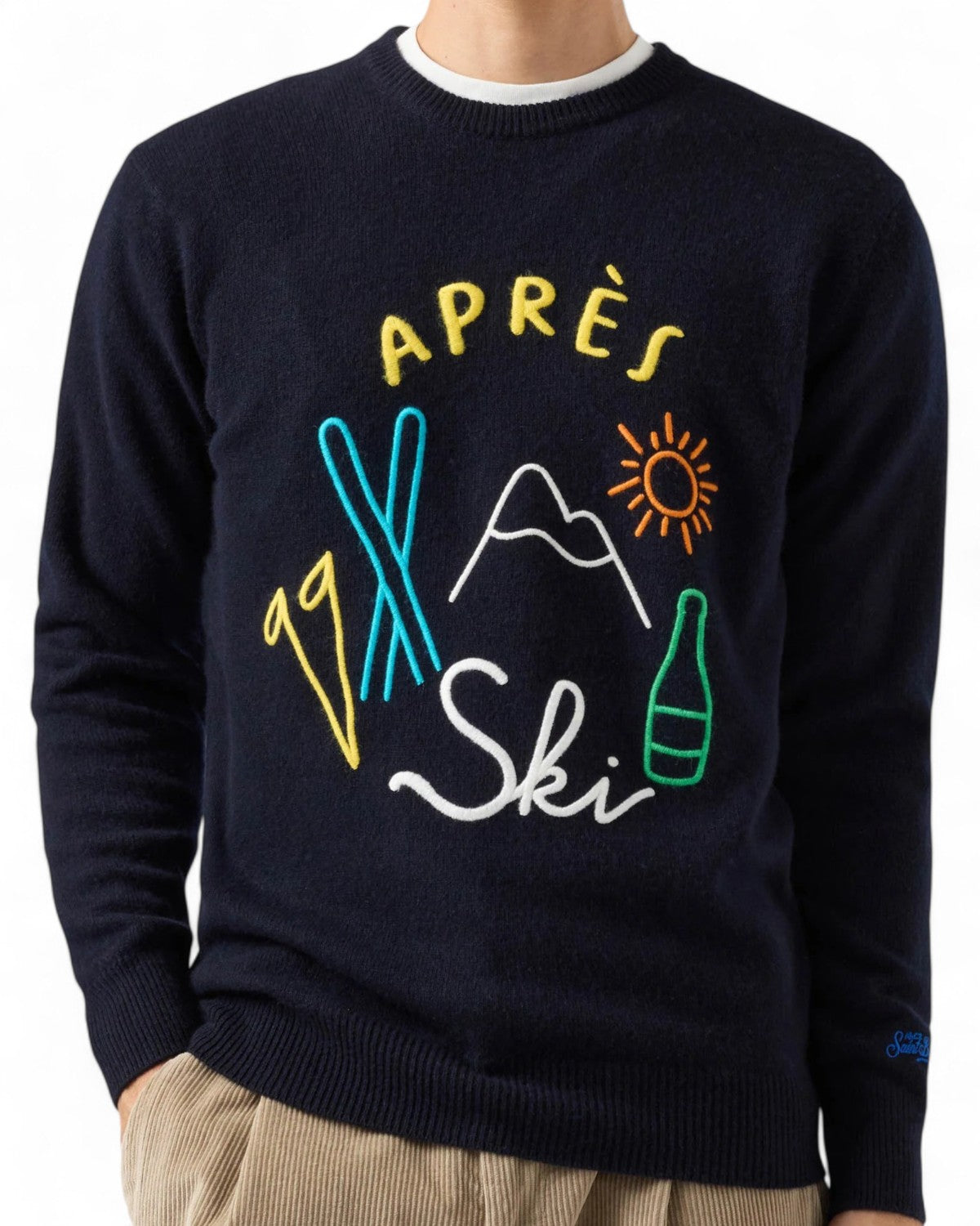 Maglione in misto cashmere con ricamo Après Ski-Mc2 Saint Barth-Maglieria-Vittorio Citro Boutique