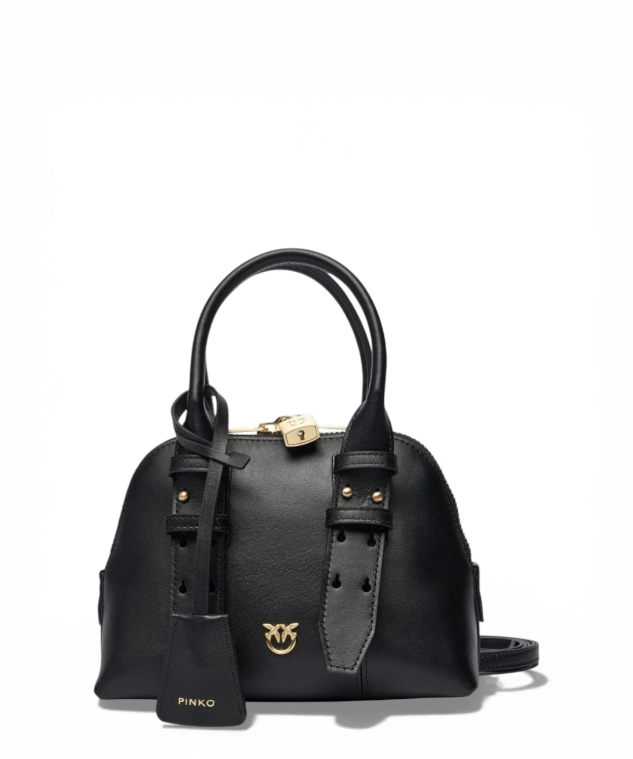 Borsa Bowling Pinko Zip Mini in Pelle