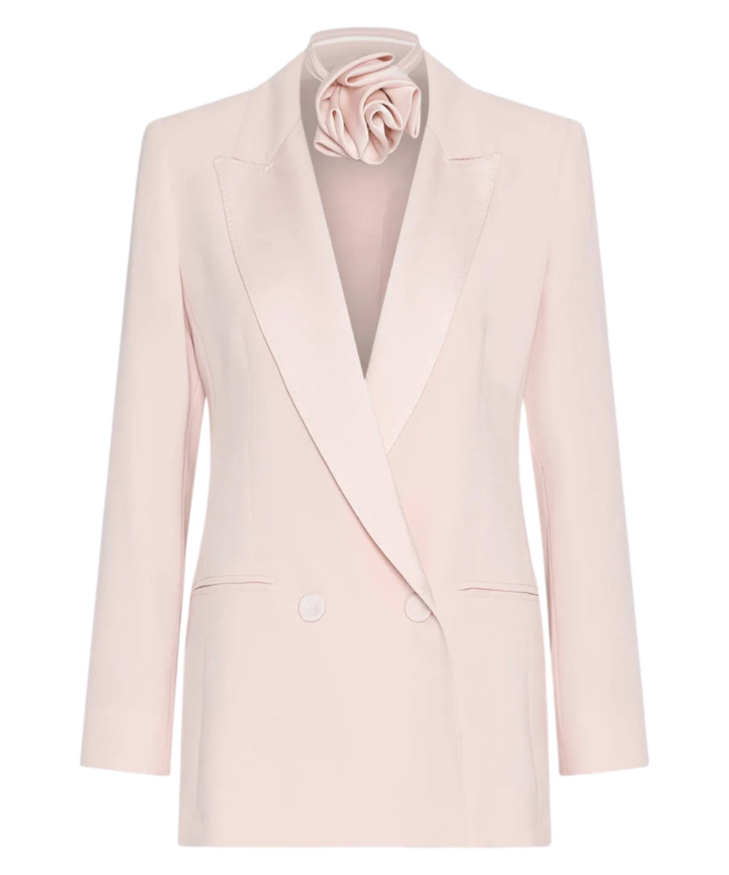 Blazer Marella GIUGNO en crêpe envers satin avec ceinture fleur