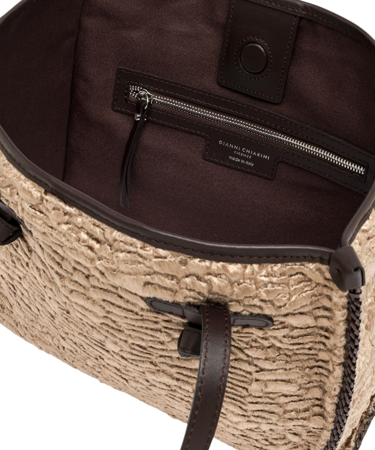 Borsa Marcella Zarina di Gianni Chiarini in in Faux Fur Astrakan