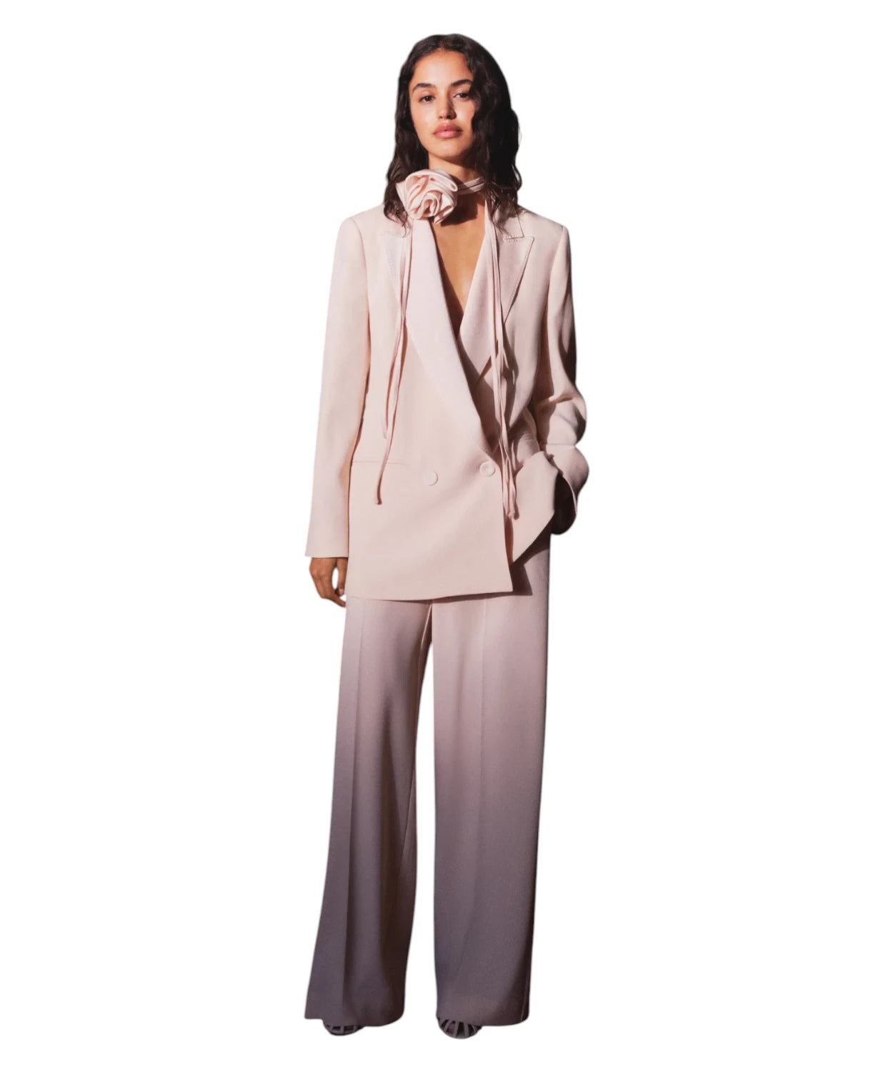 Blazer Marella GIUGNO en crêpe envers satin avec ceinture fleur