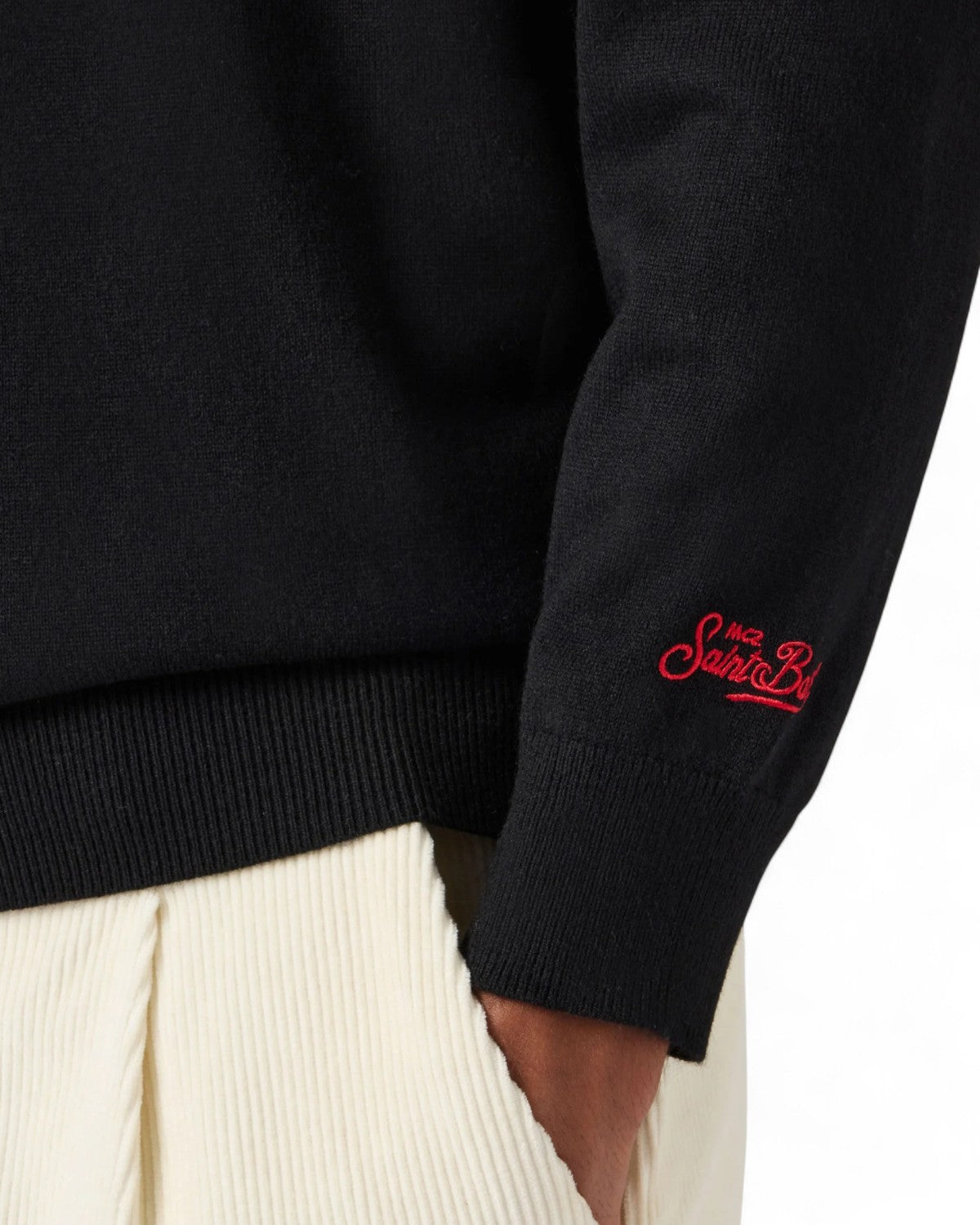 Maglione in misto cashmere con ricamo “Caffè Corretti Negroni Sbagliati”-Mc2 Saint Barth-Maglieria-Vittorio Citro Boutique