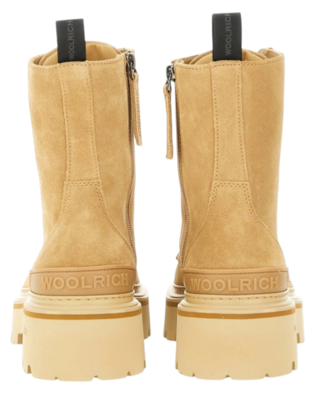 Woolrich Bottines Femme en Daim avec Zip Latéral et Semelle en Caoutchouc