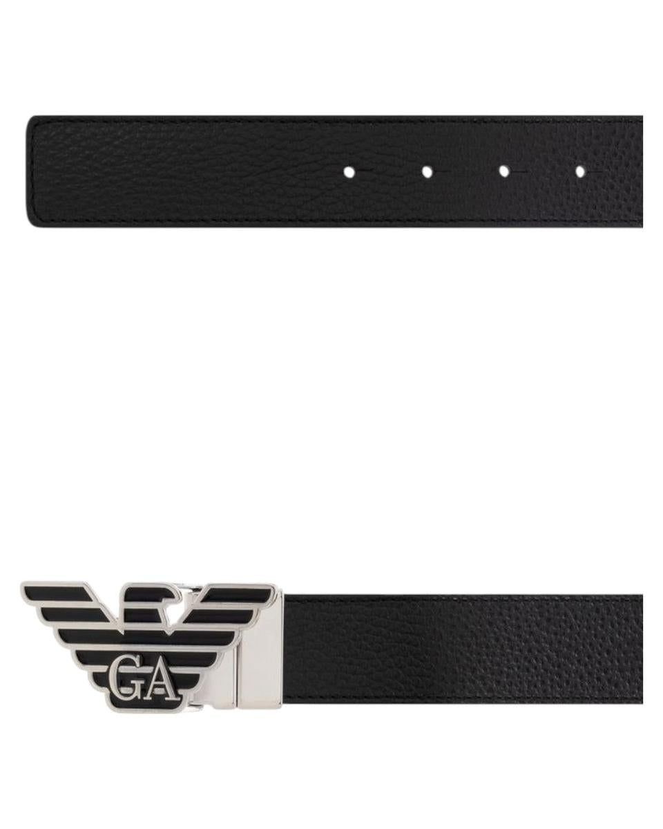 Cintura Reversibile in Pelle con Placca Logo Aquila-Emporio Armani-Cinture-Vittorio Citro Boutique
