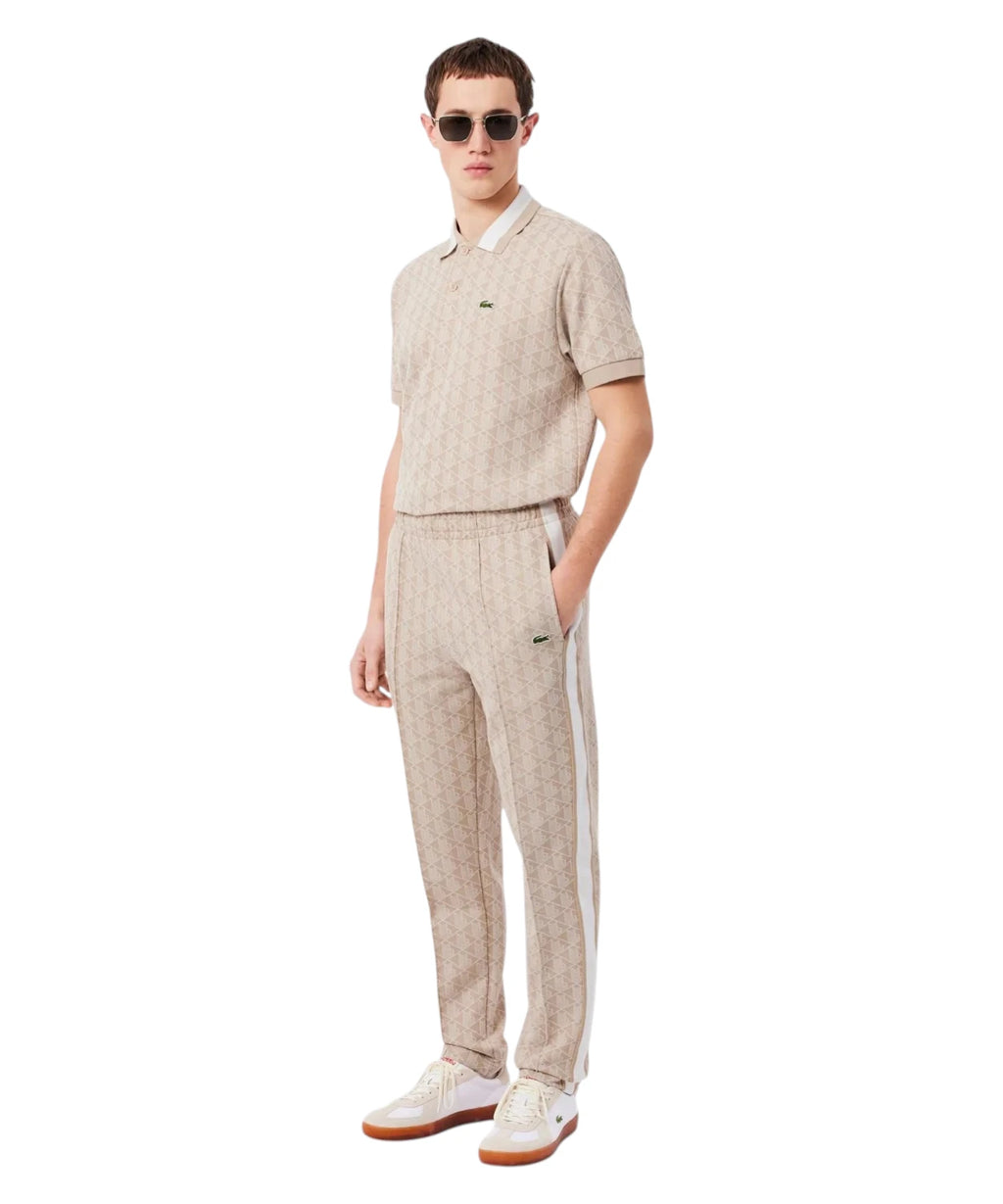 Pantalon de survêtement Lacoste Monogram Beige – Jogger coupe régulière