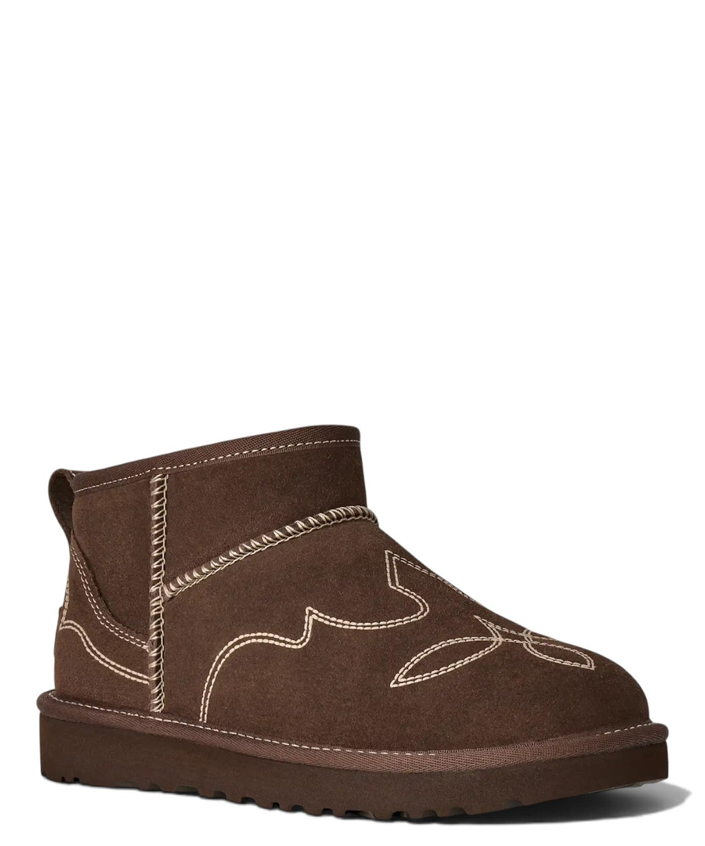 Stivali UGG Classic Ultra Mini Western in Camoscio