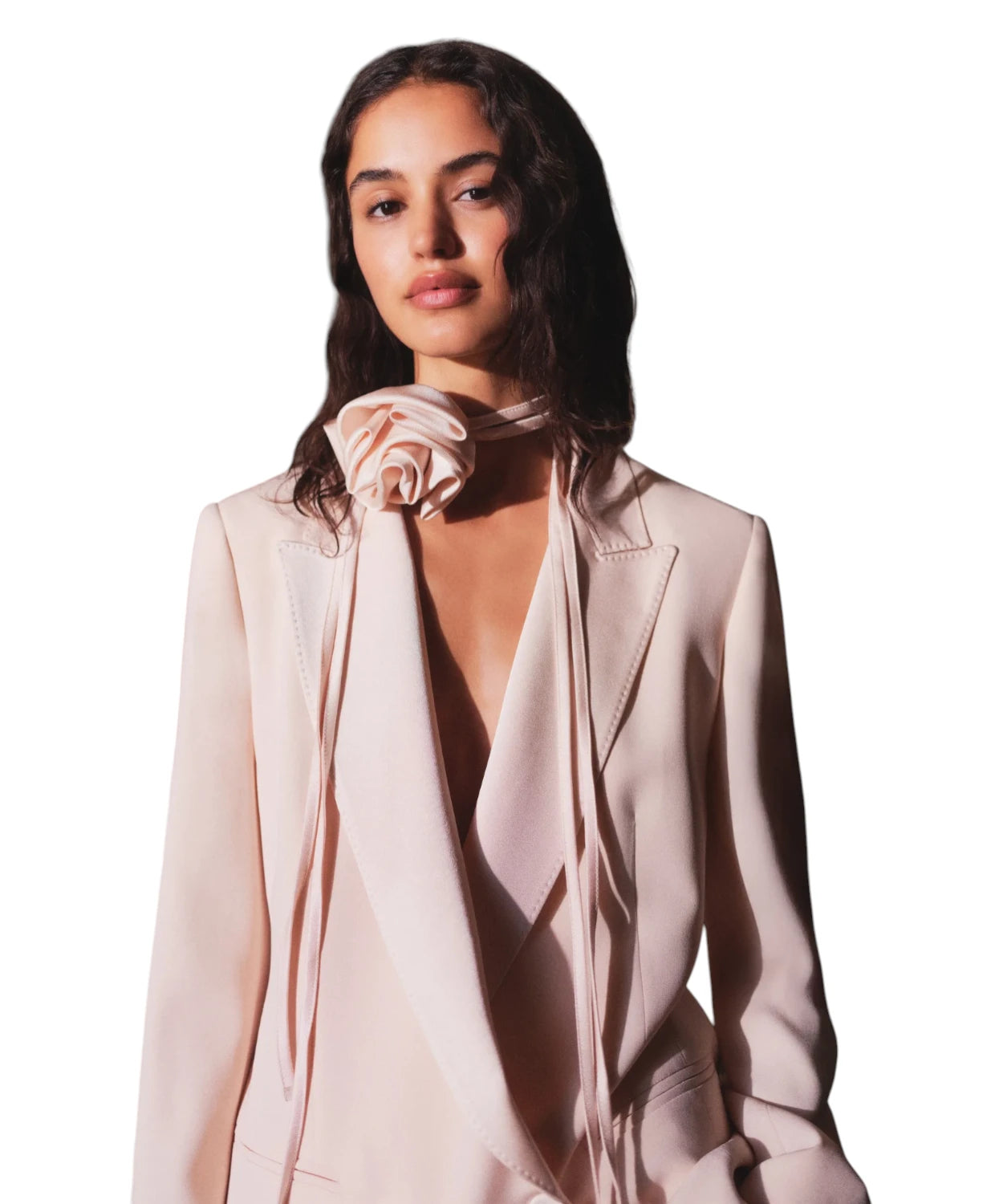 Blazer Marella GIUGNO en crêpe envers satin avec ceinture fleur