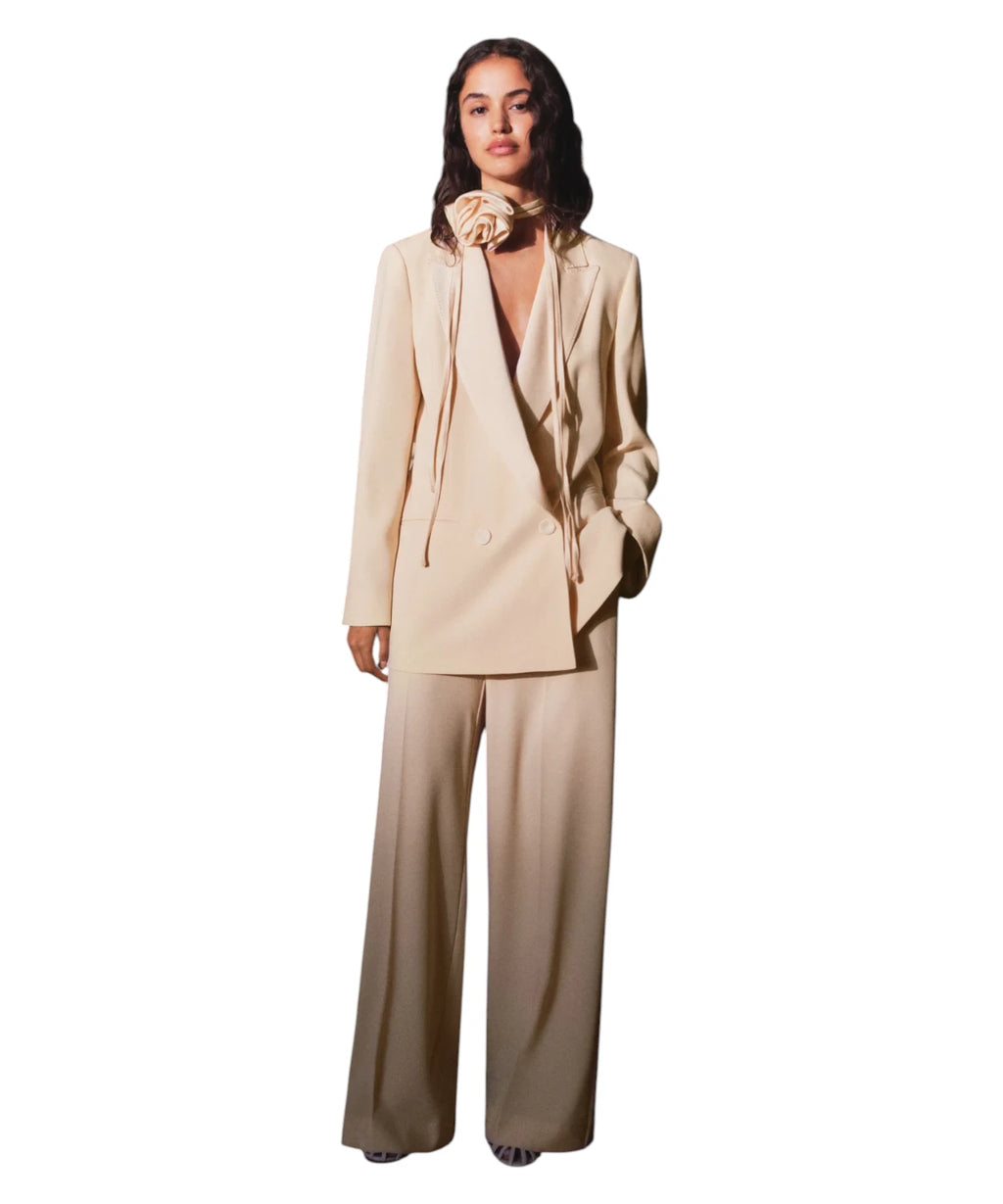 Pantalon Femme IMPRIMÉ Large en Crêpe envers Satin