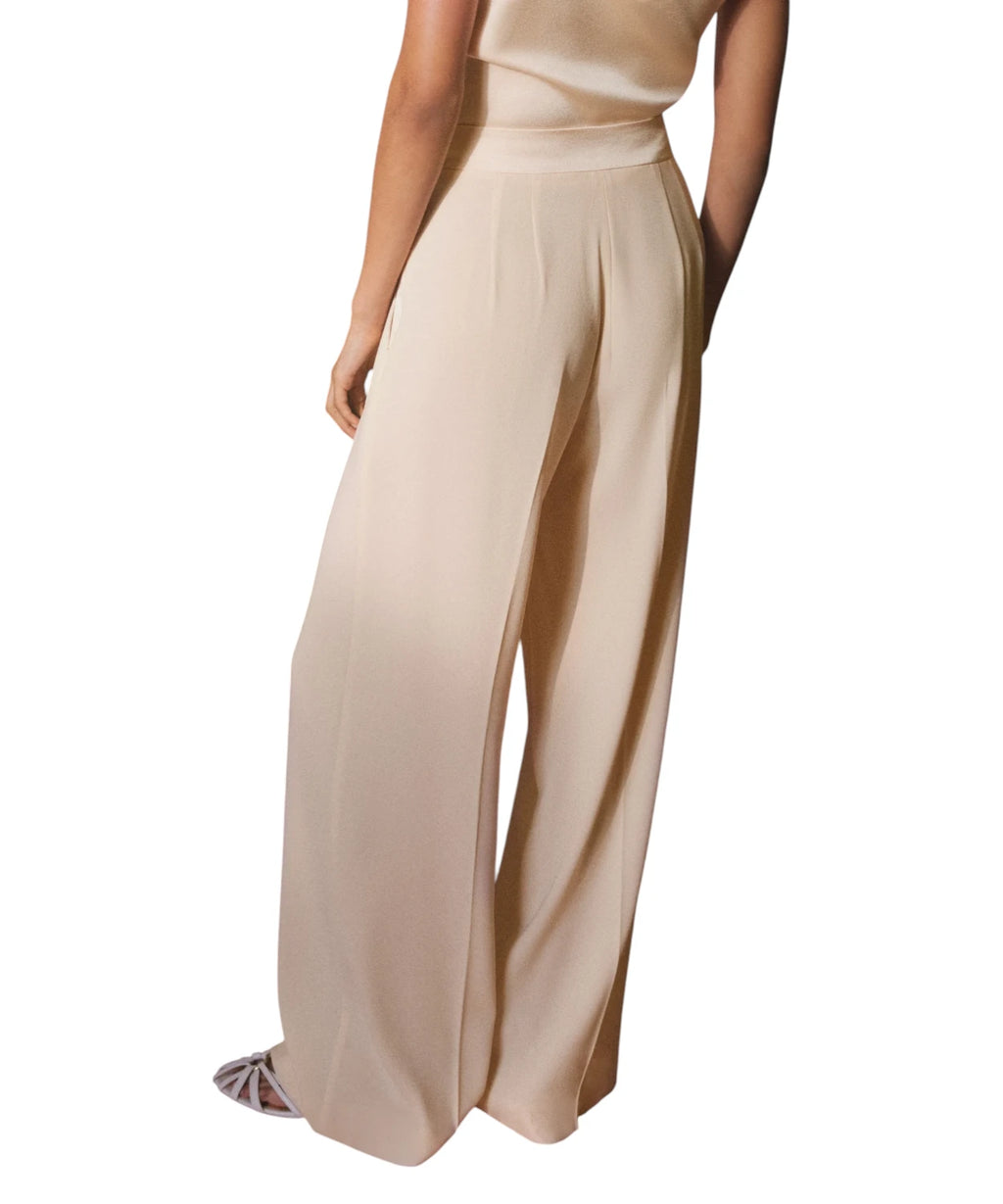 Pantalon Femme IMPRIMÉ Large en Crêpe envers Satin