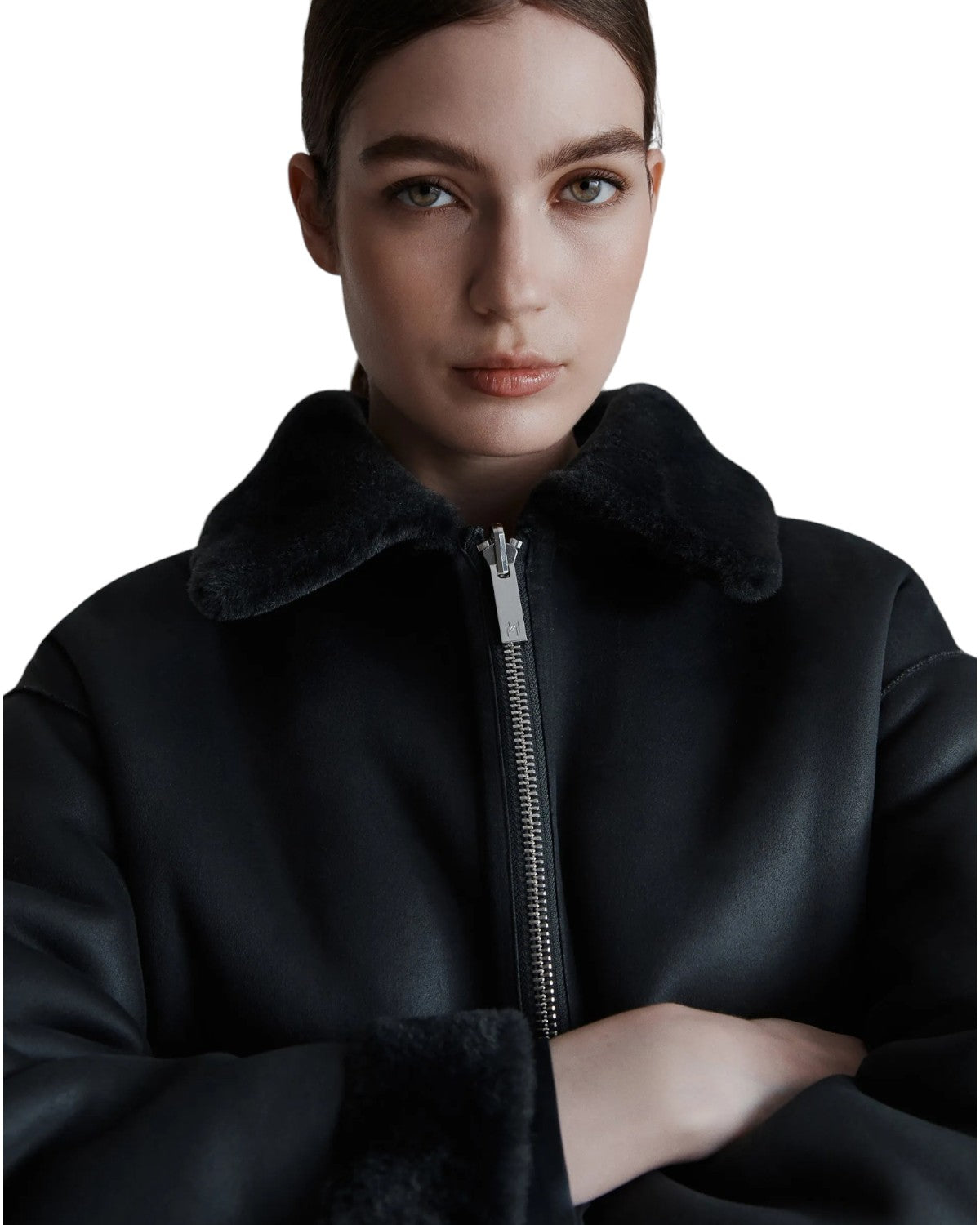 Giacca cocoon reversibile in jersey e tessuto furry-Marella-Pellicce e shearling-Vittorio Citro Boutique