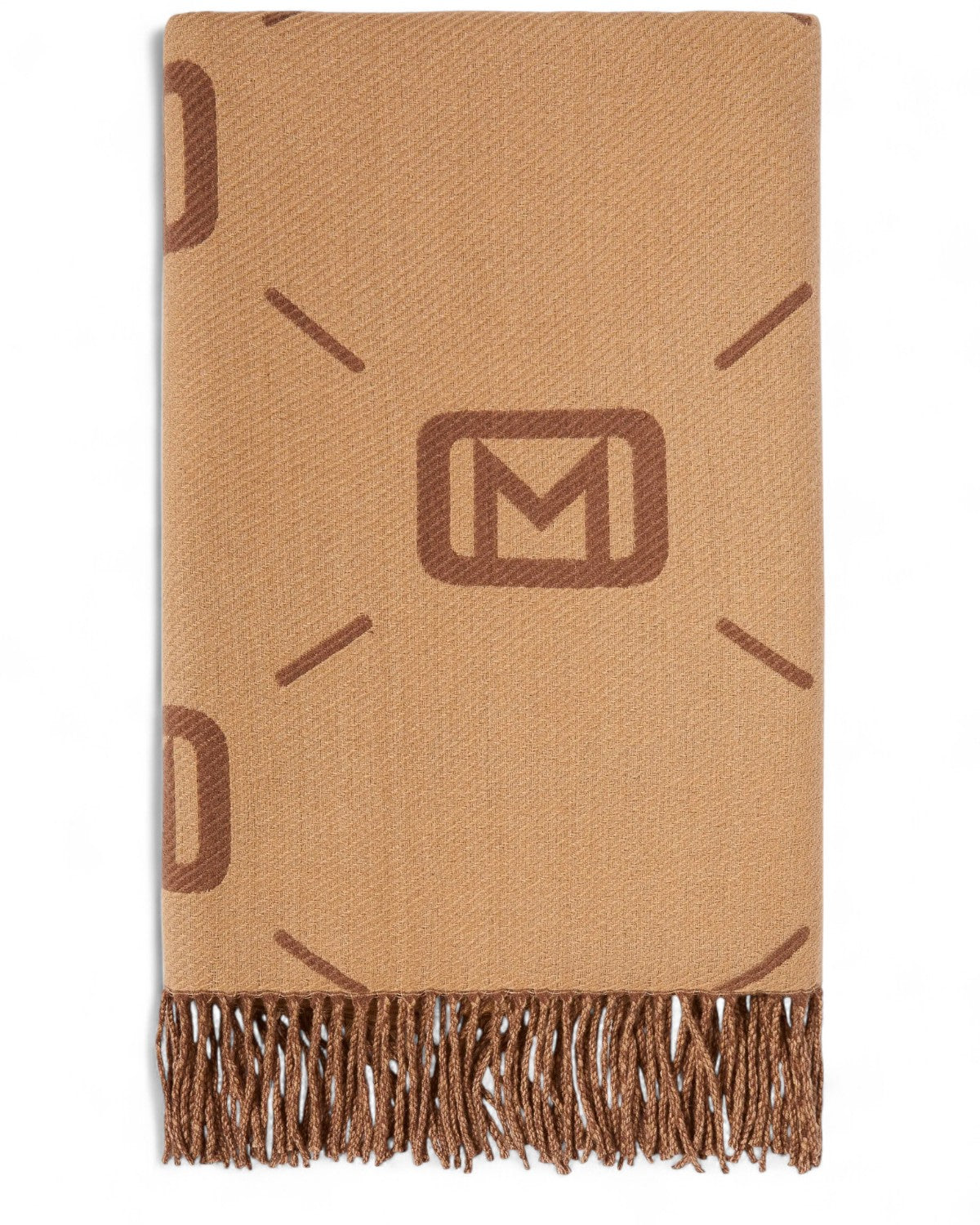 Sciarpa double face in jacquard con logo e frange-Marella-Sciarpe & stole-Vittorio Citro Boutique