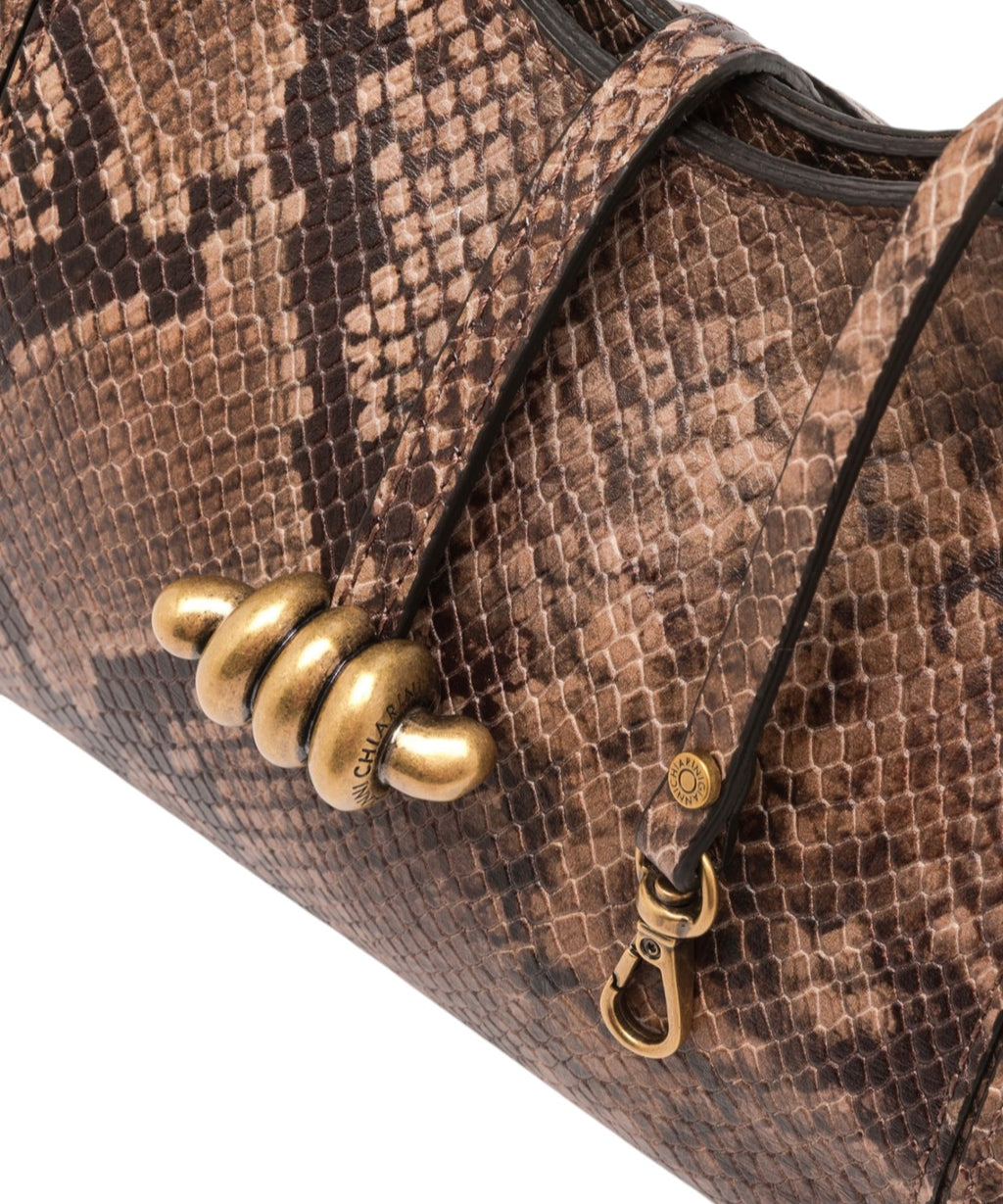 Sac porté épaule pour femme Gianni Chiarini Infinity Mini en cuir imprimé python