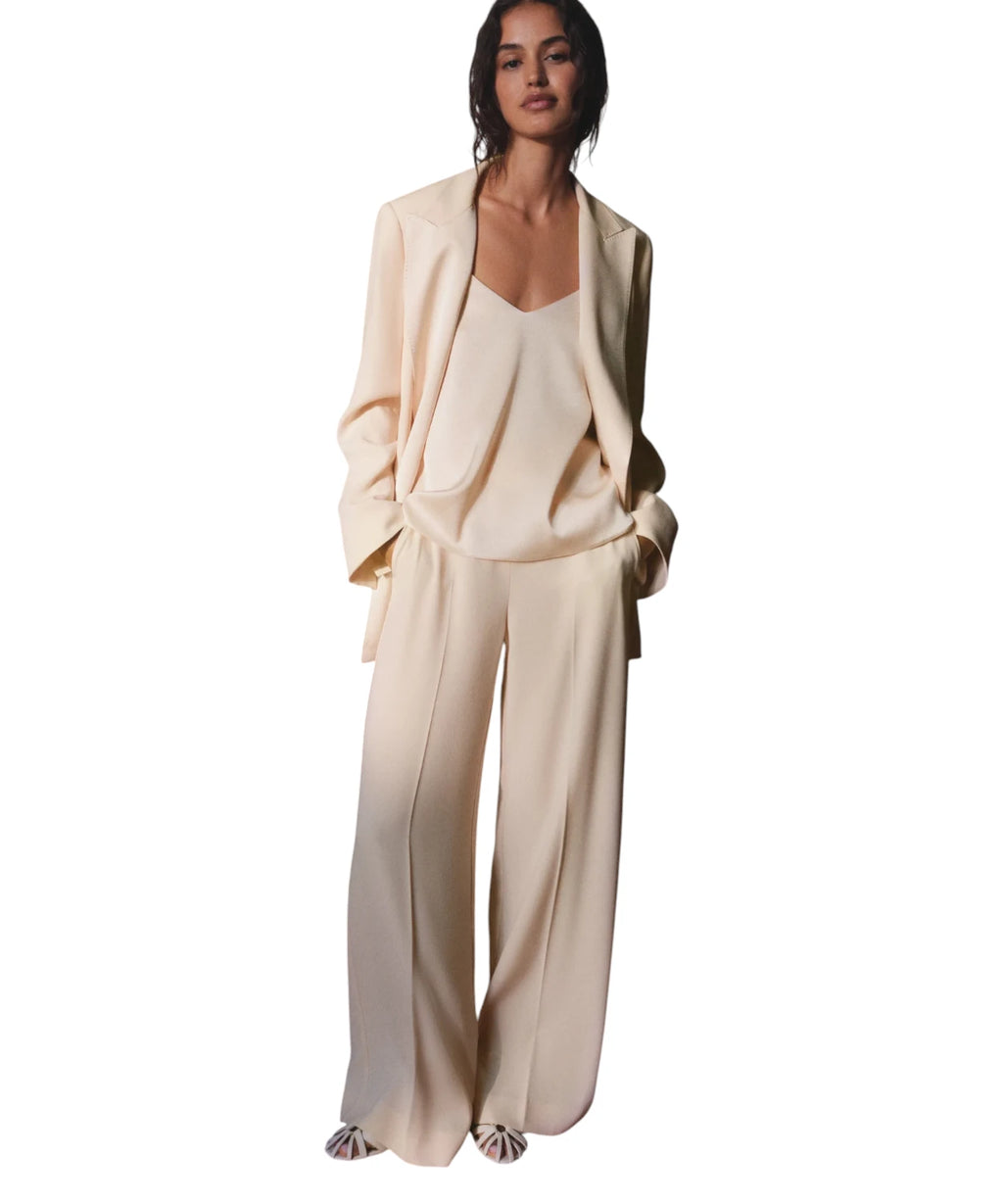 Pantalon Femme IMPRIMÉ Large en Crêpe envers Satin