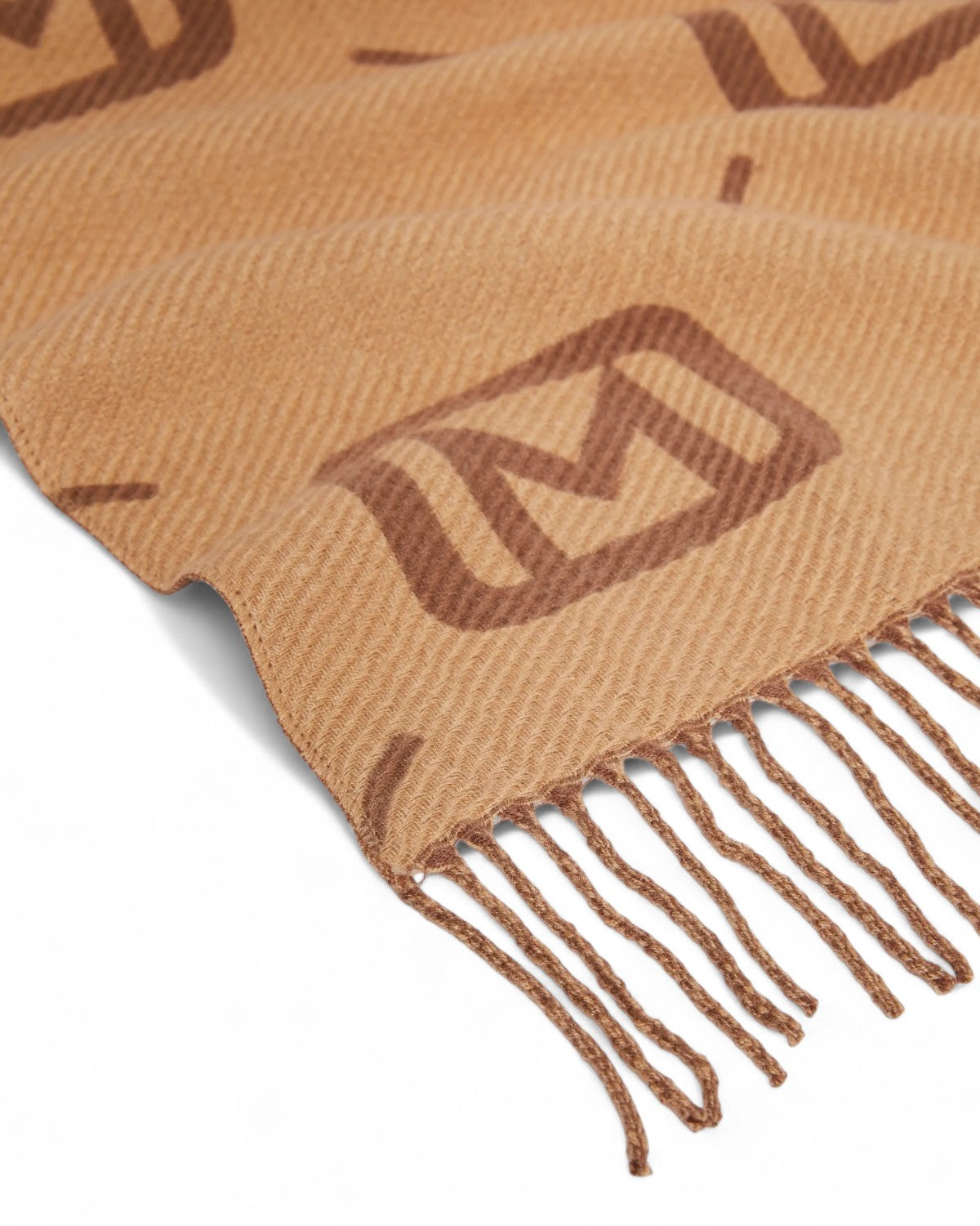 Sciarpa double face in jacquard con logo e frange-Marella-Sciarpe & stole-Vittorio Citro Boutique