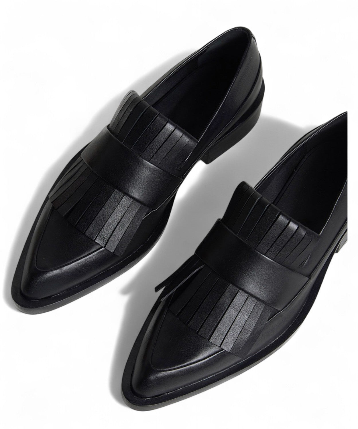 Mocassino a Punta in Pelle con Frange Tacco 3cm-JVAM-Mocassini-Vittorio Citro Boutique