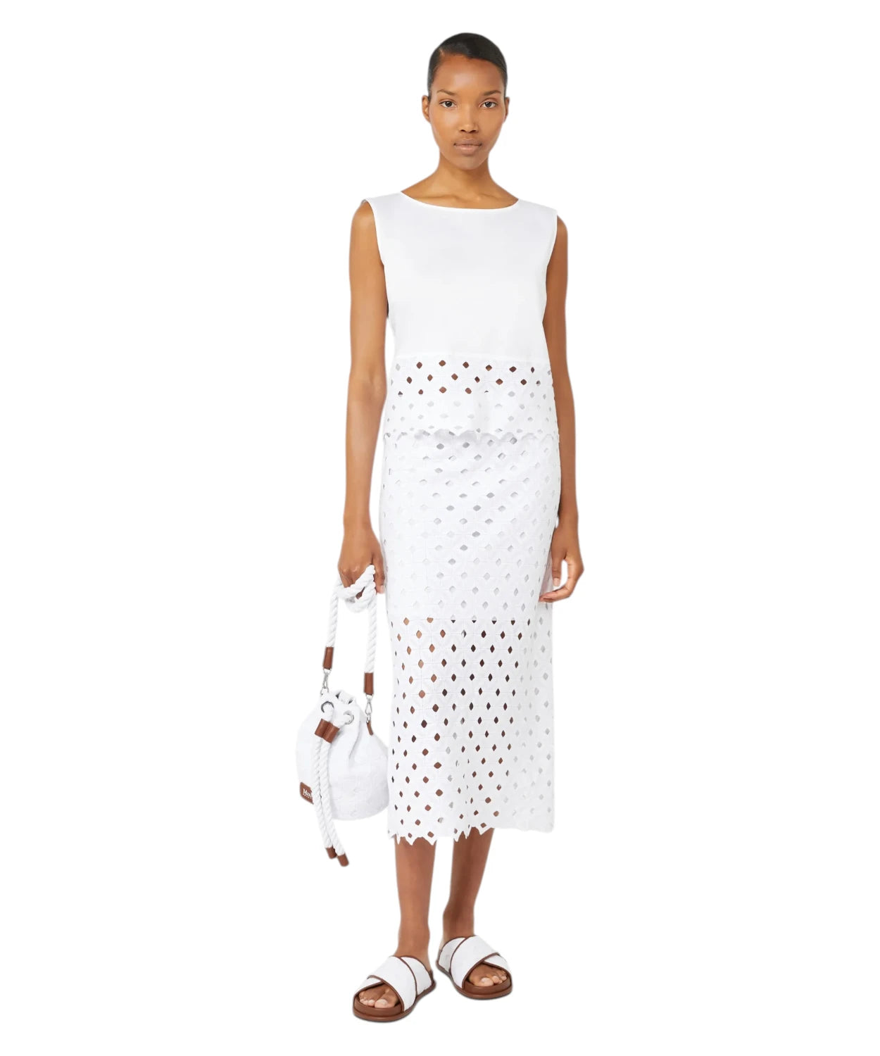Top Crop Max Mara en popeline stretch