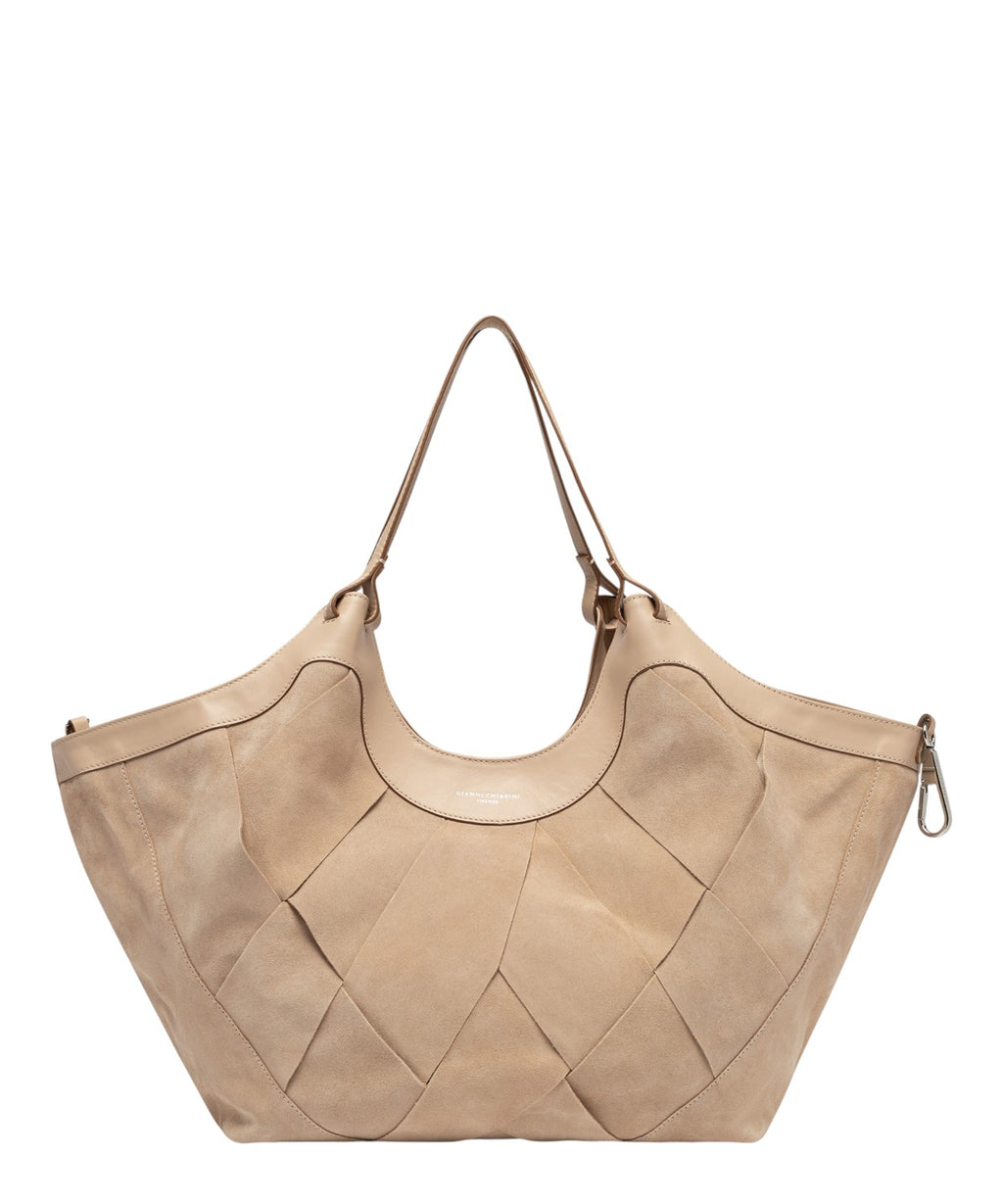 Sac DUA en daim géométrique