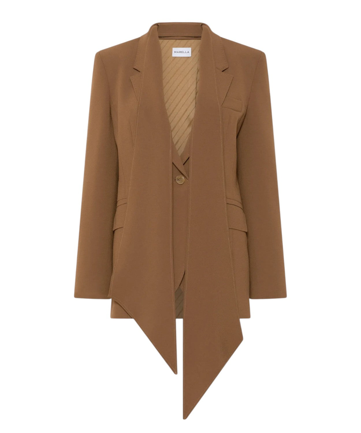 Giacca Elegante in Satin con Sciarpa Coordinata