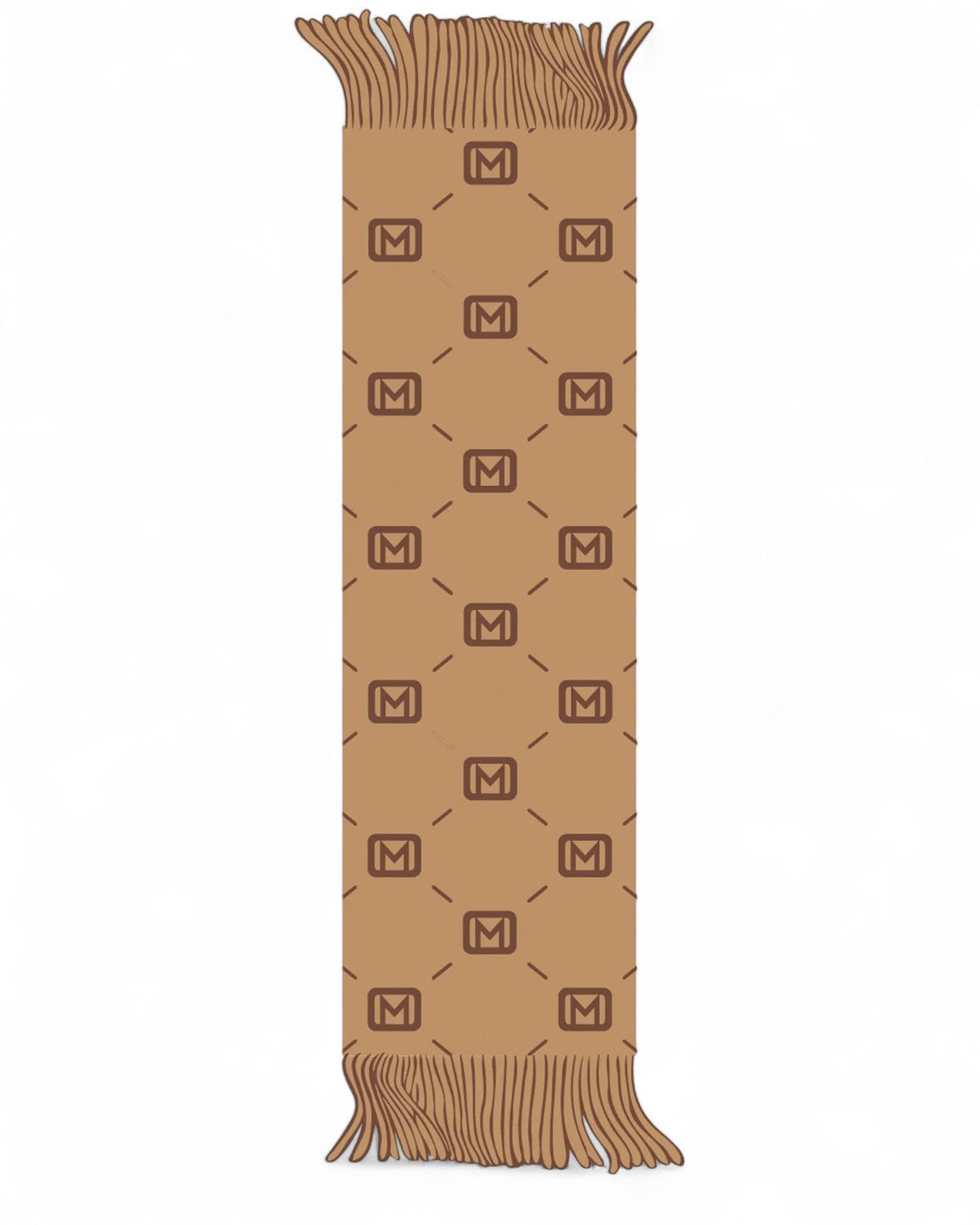 Sciarpa double face in jacquard con logo e frange-Marella-Sciarpe & stole-Vittorio Citro Boutique