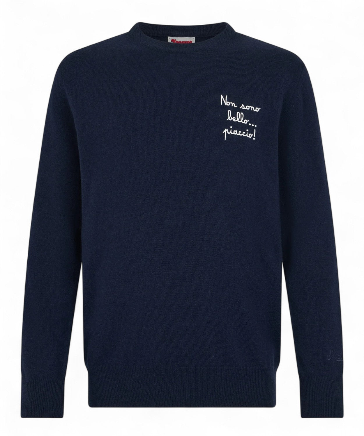 Maglione Heron Light con ricamo "Non sono bello..."-Mc2 Saint Barth-Maglieria-Vittorio Citro Boutique