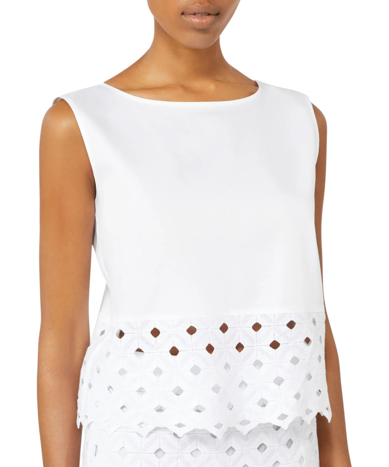 Top Crop Max Mara en popeline stretch