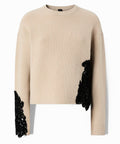 PINKO maglione Piemonte girocollo con pizzo in misto lana