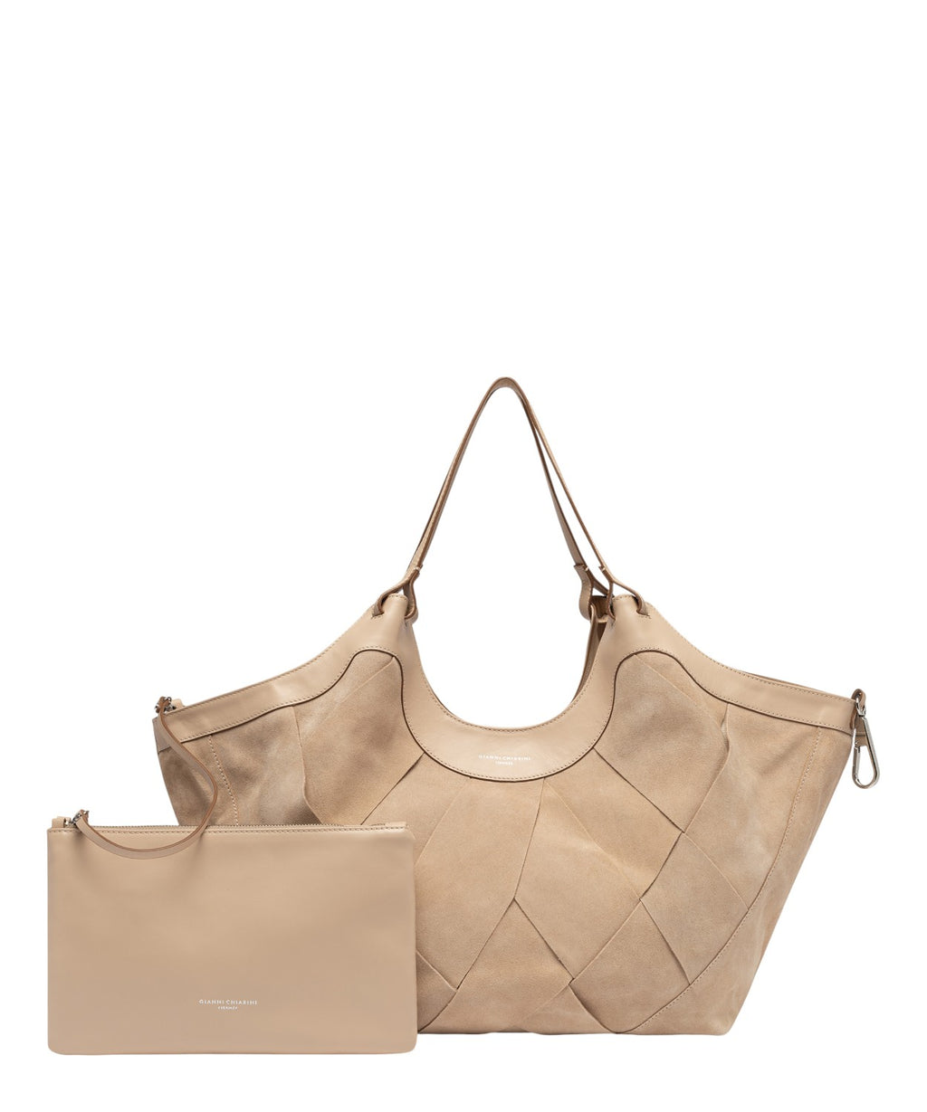 Sac DUA en daim géométrique