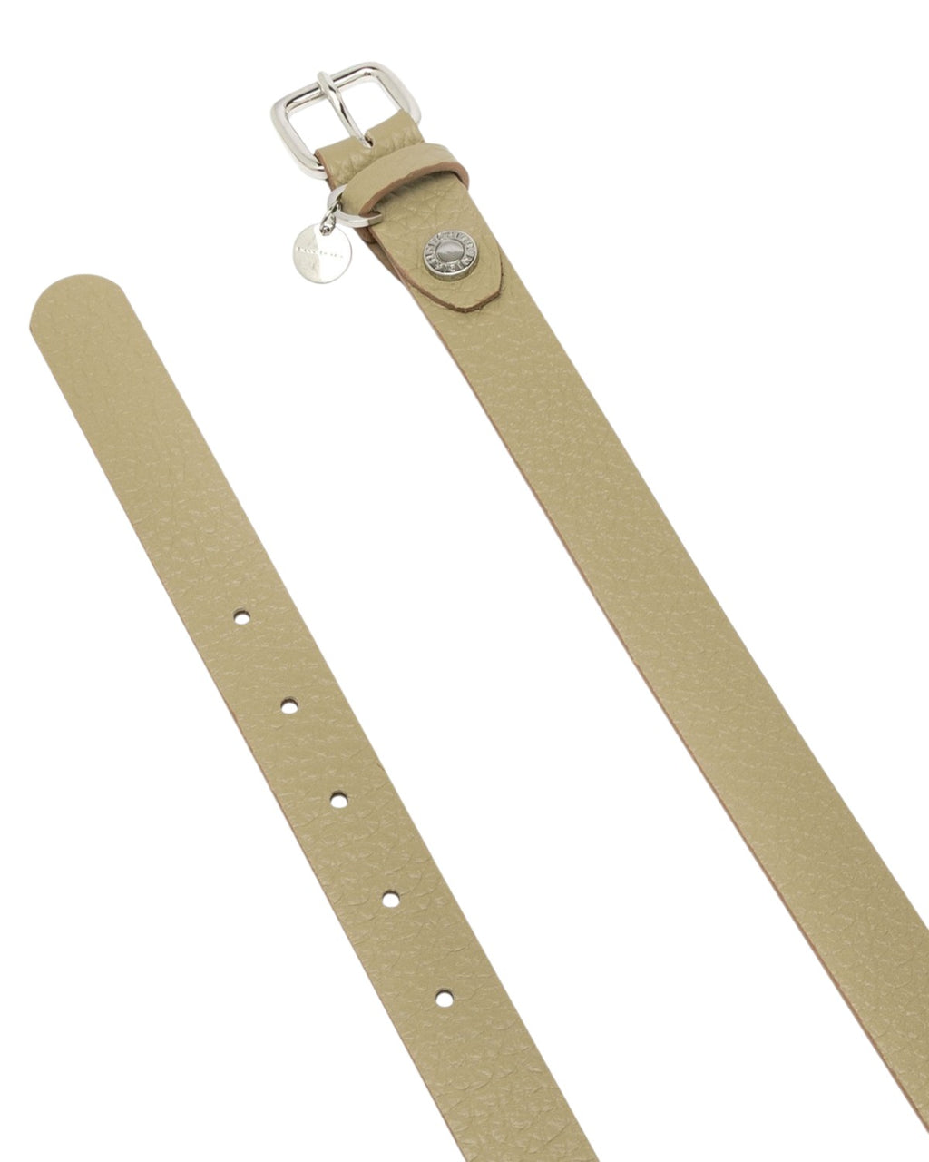 Cintura Donna in Pelle Verde 2,5 cm con Fibbia Logata