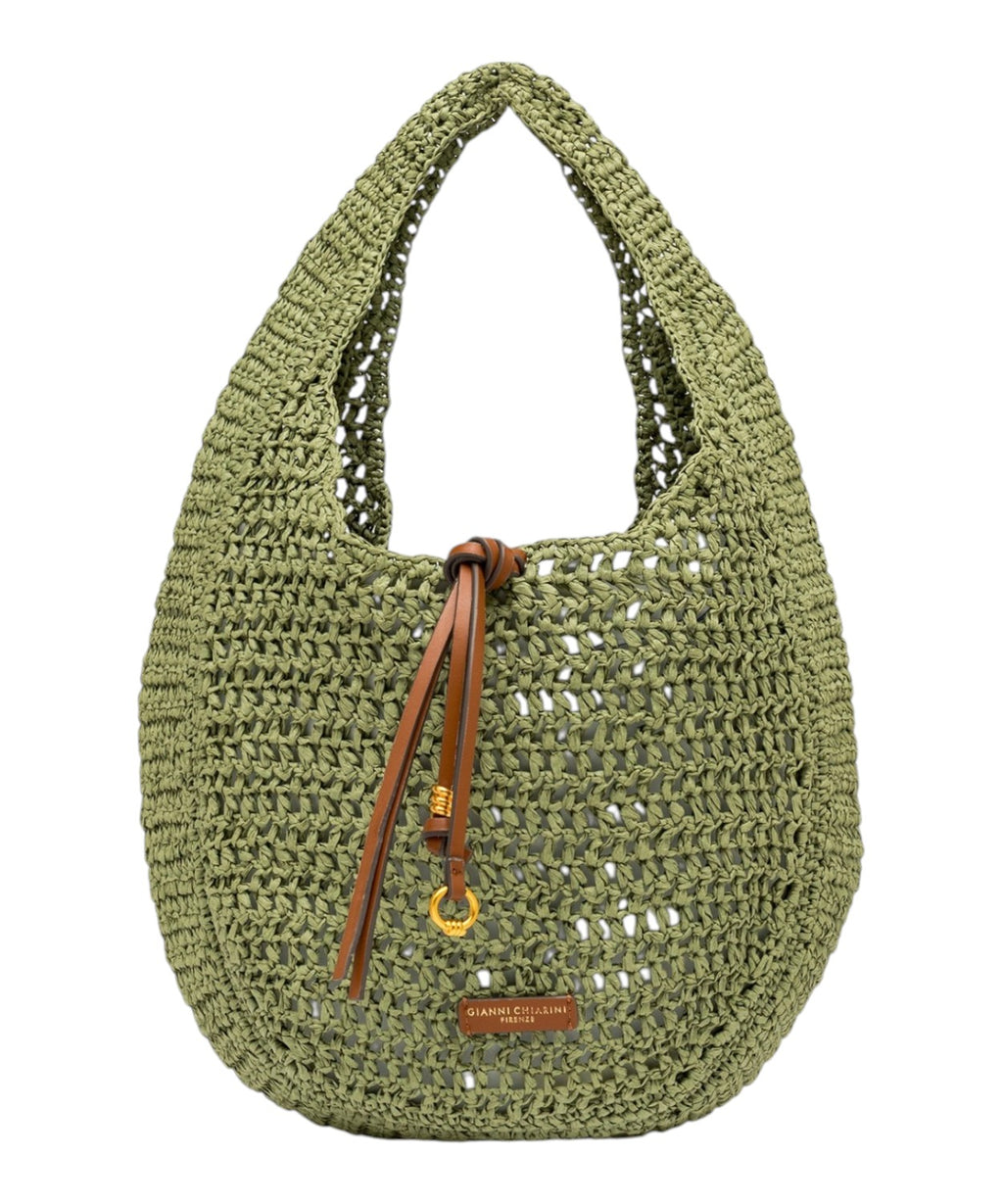 Sac Nefeli Hobo en paille crochetée
