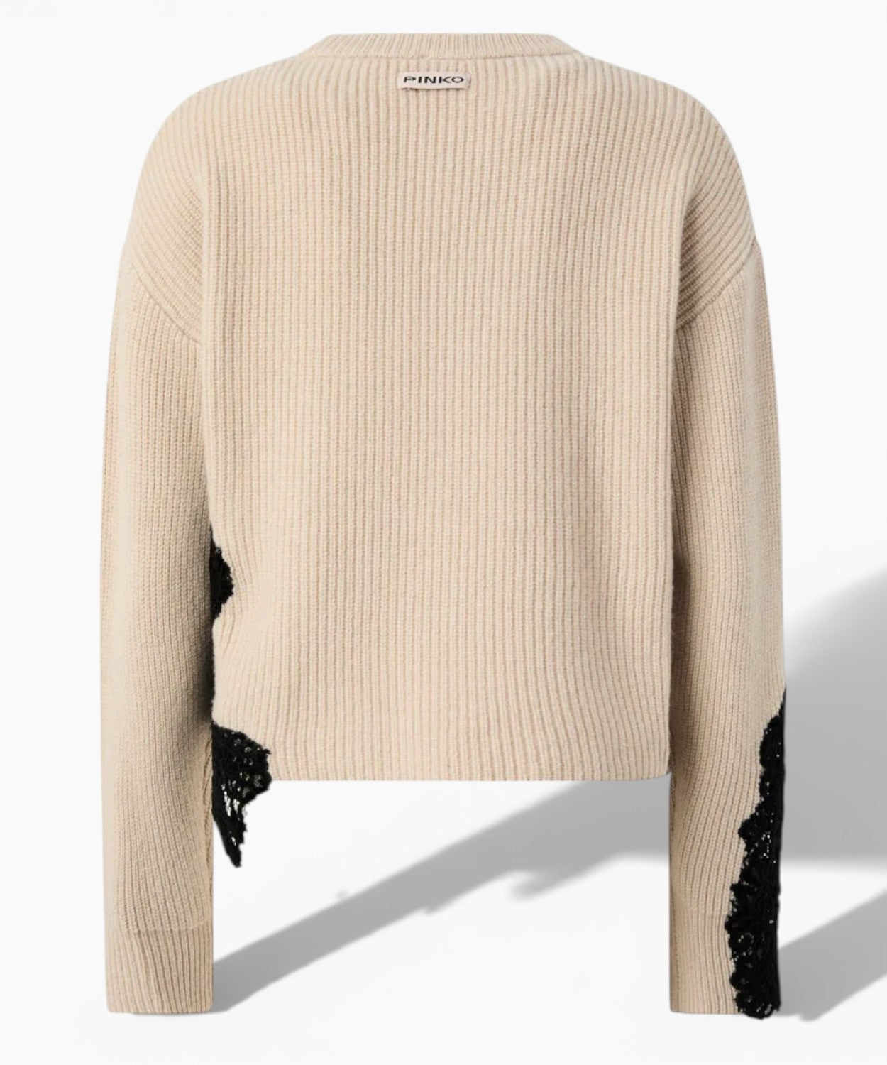PINKO maglione Piemonte girocollo con pizzo in misto lana