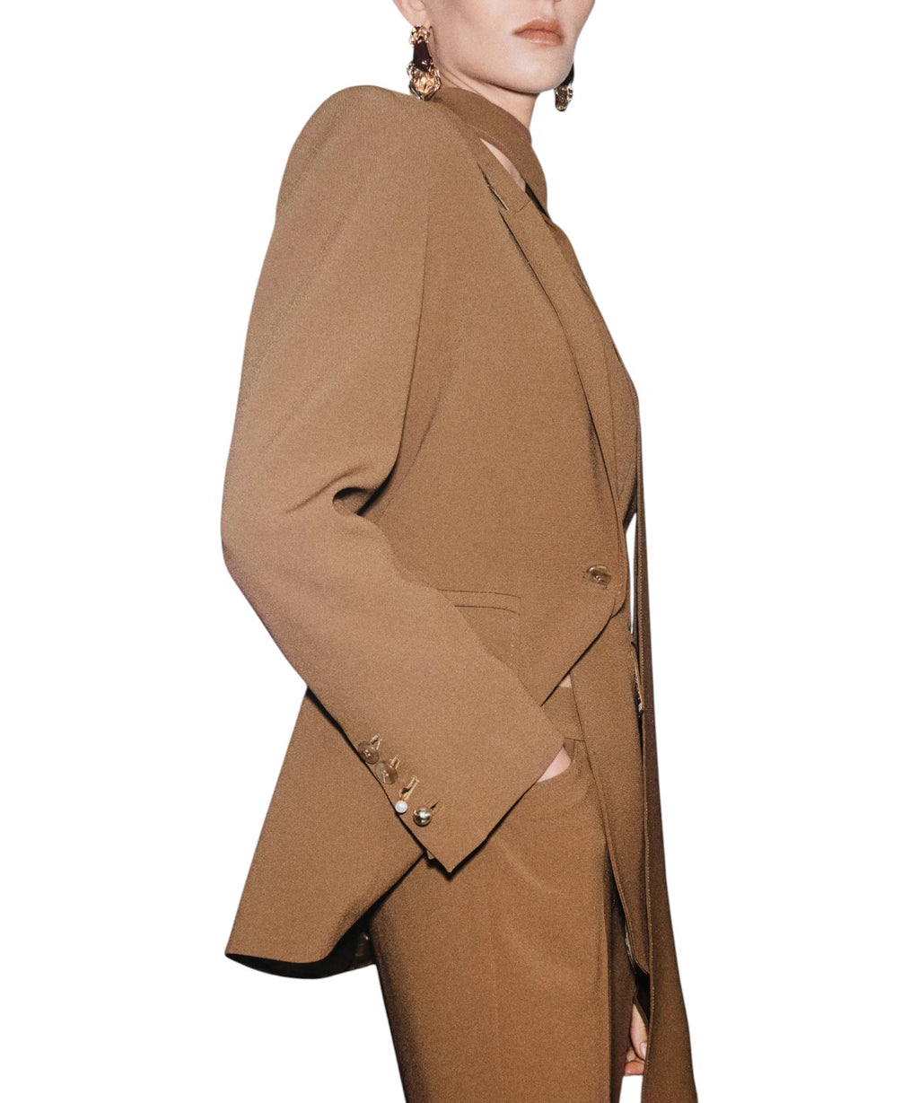 Giacca Elegante in Satin con Sciarpa Coordinata