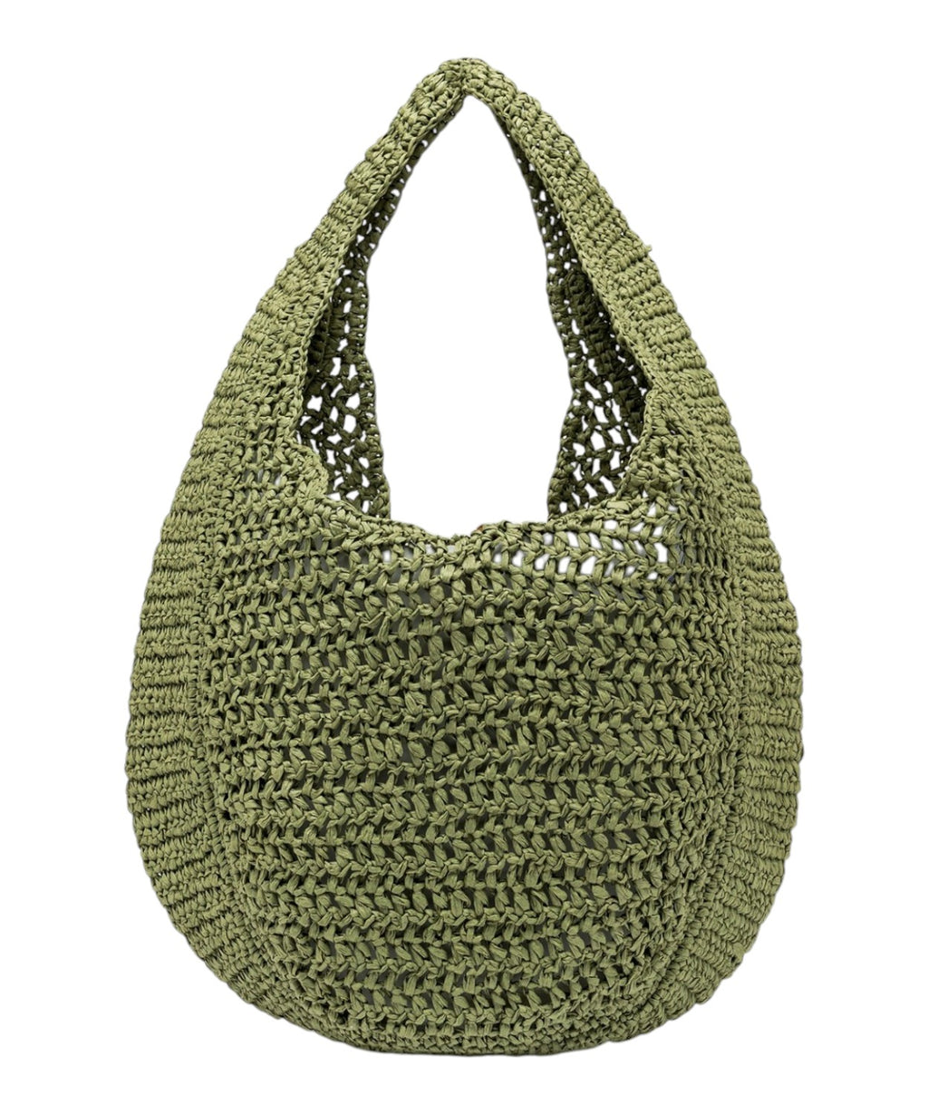 Sac Nefeli Hobo en paille crochetée