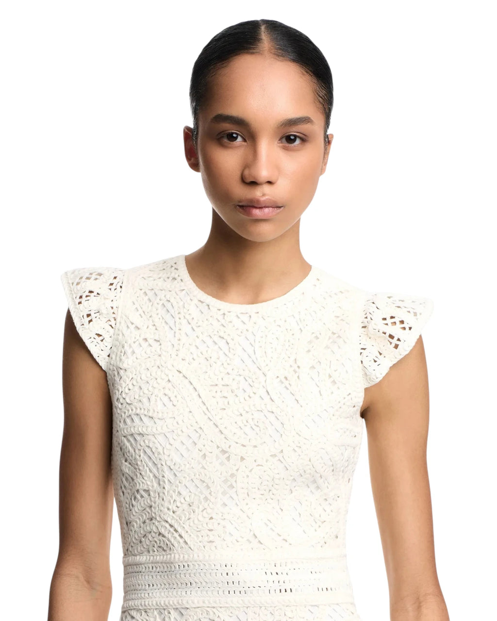 Robe macramé florale avec broderie Cornely élégante