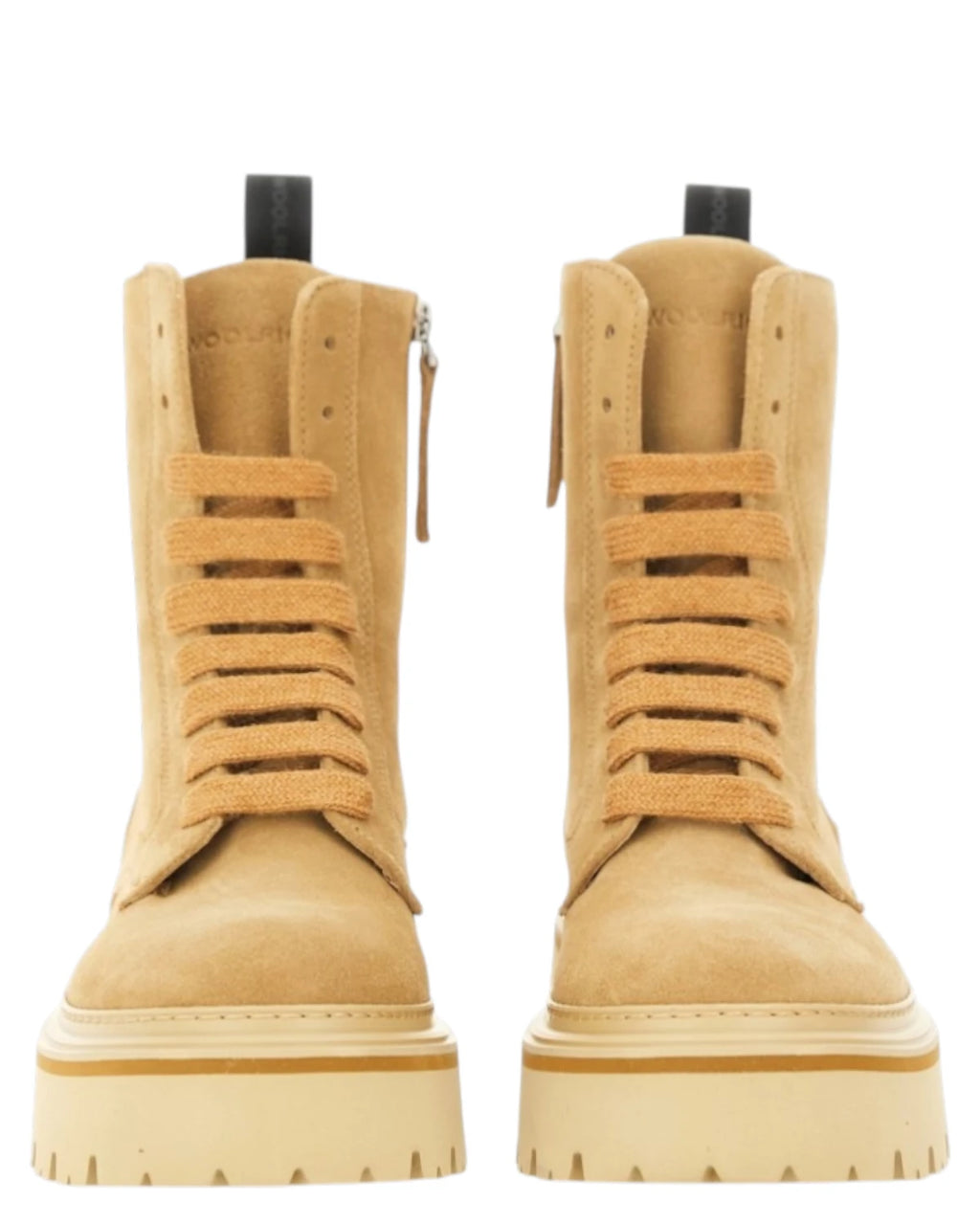 Woolrich Bottines Femme en Daim avec Zip Latéral et Semelle en Caoutchouc