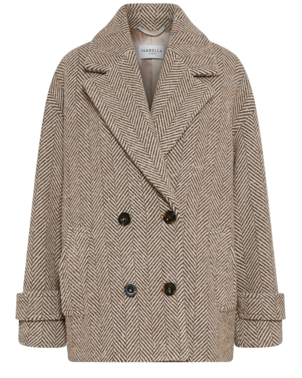 Giaccone doppiopetto in lana bouclé con rever-Marella-Cappotti-Vittorio Citro Boutique