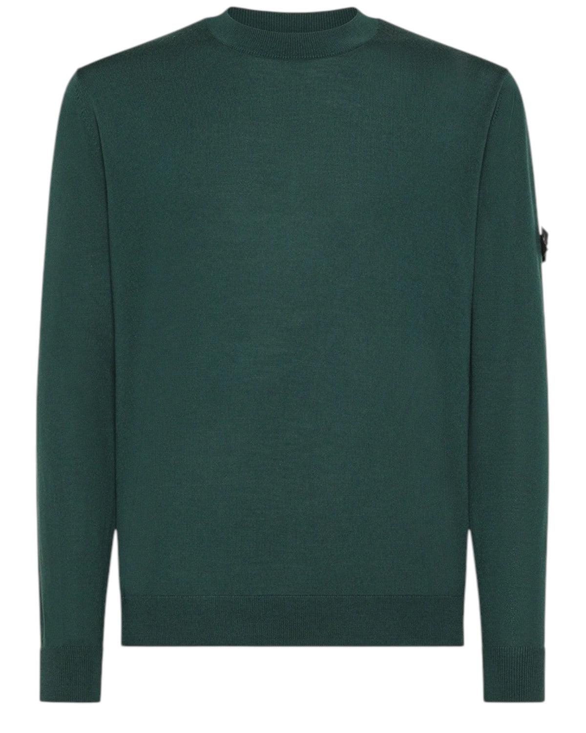 Maglia Lana Merino Peuterey THERA verde scuro a girocollo, in misto lana merino, con finiture a coste e taglio classico per uomo.