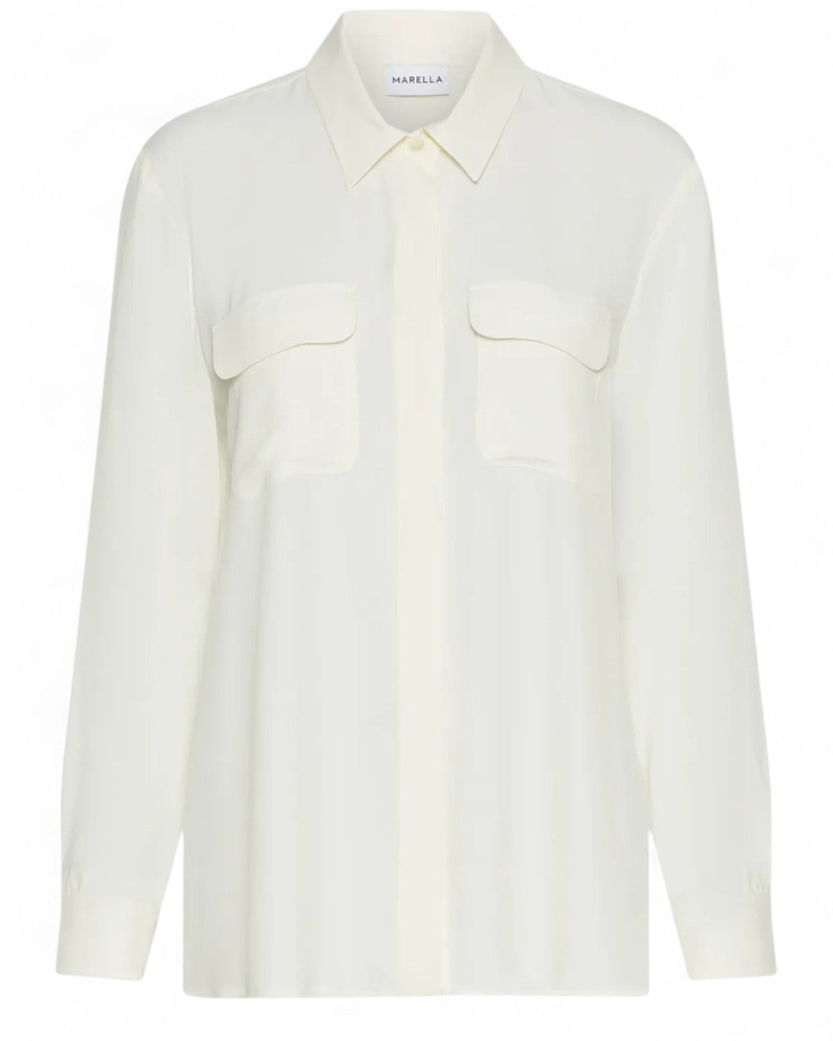 Camicia in misto seta con tasche applicate-Marella-Camicie-Vittorio Citro Boutique