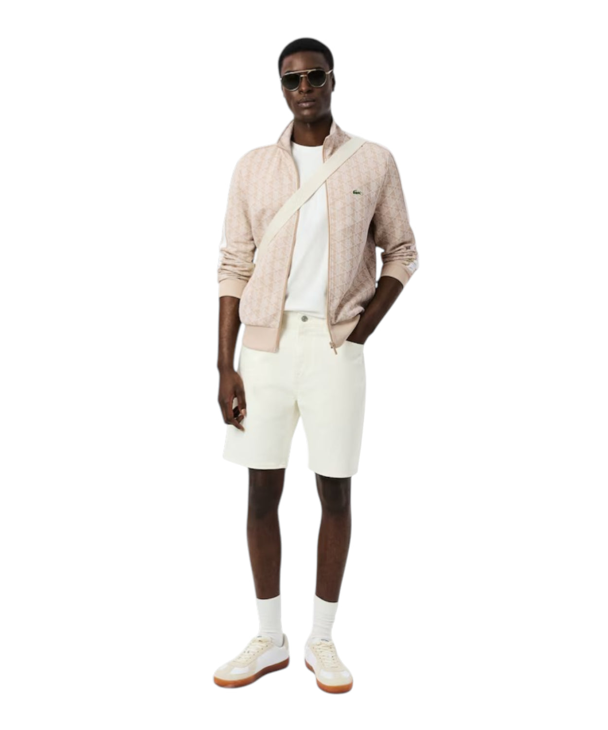 Felpa Lacoste Paris con Zip in Jacquard