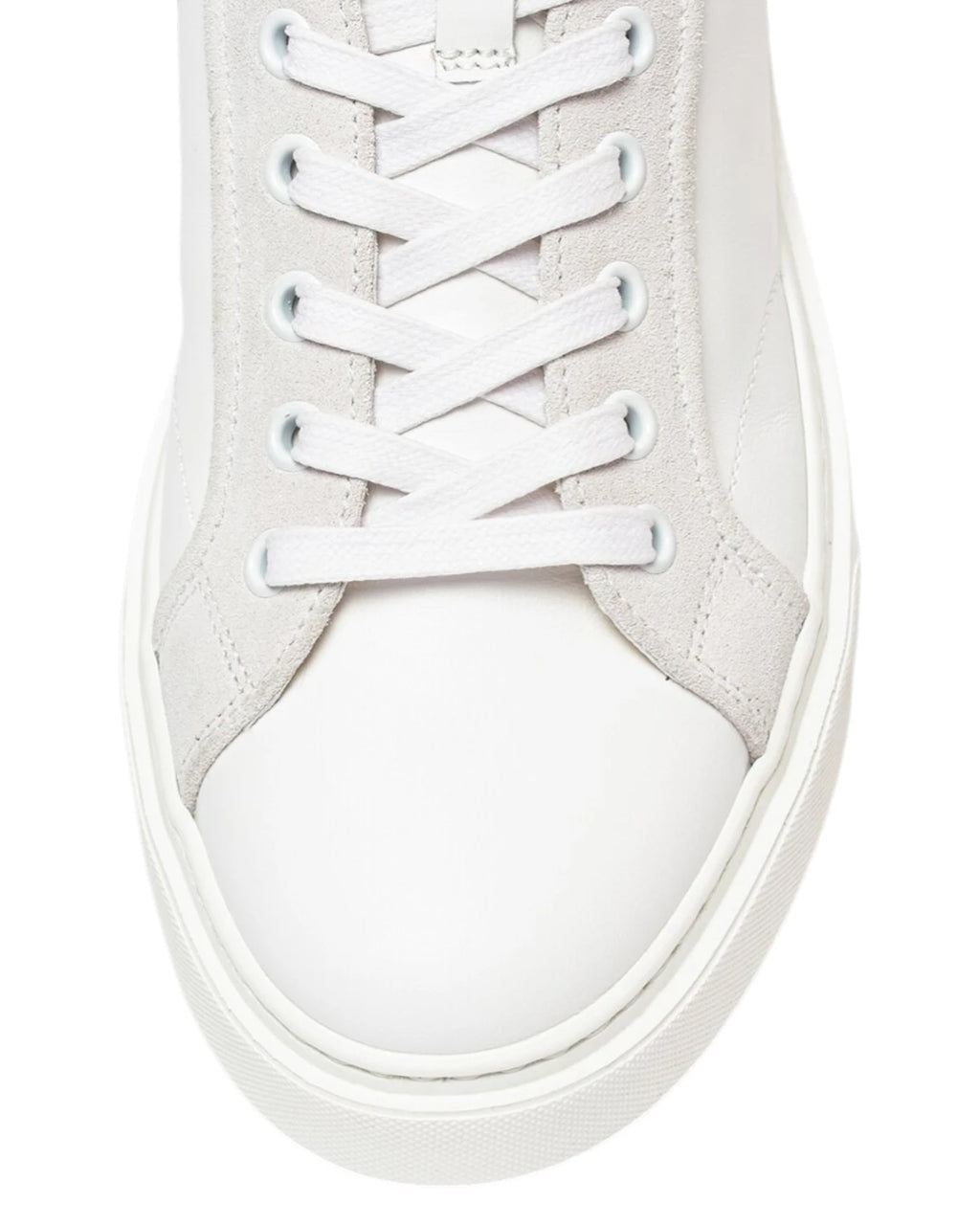 Sneakers femme montantes en cuir blanc et tissu beige avec zip latéral